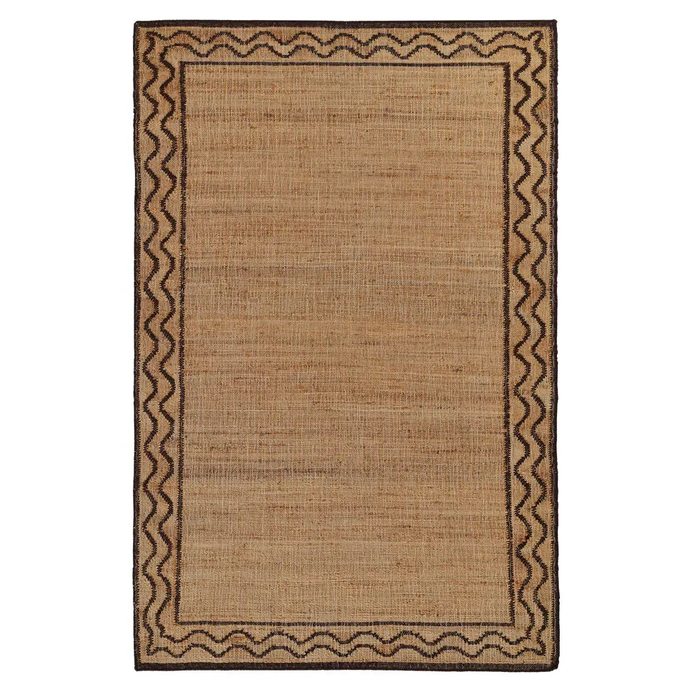 Fineas Patterned Jute Rug - Brown
