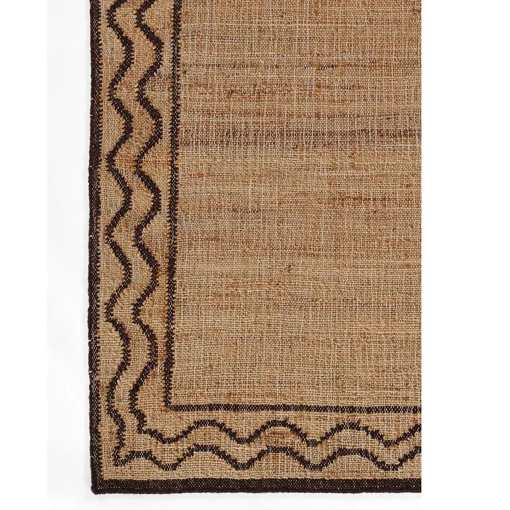 Fineas Patterned Runner Rug - Brown, Jute