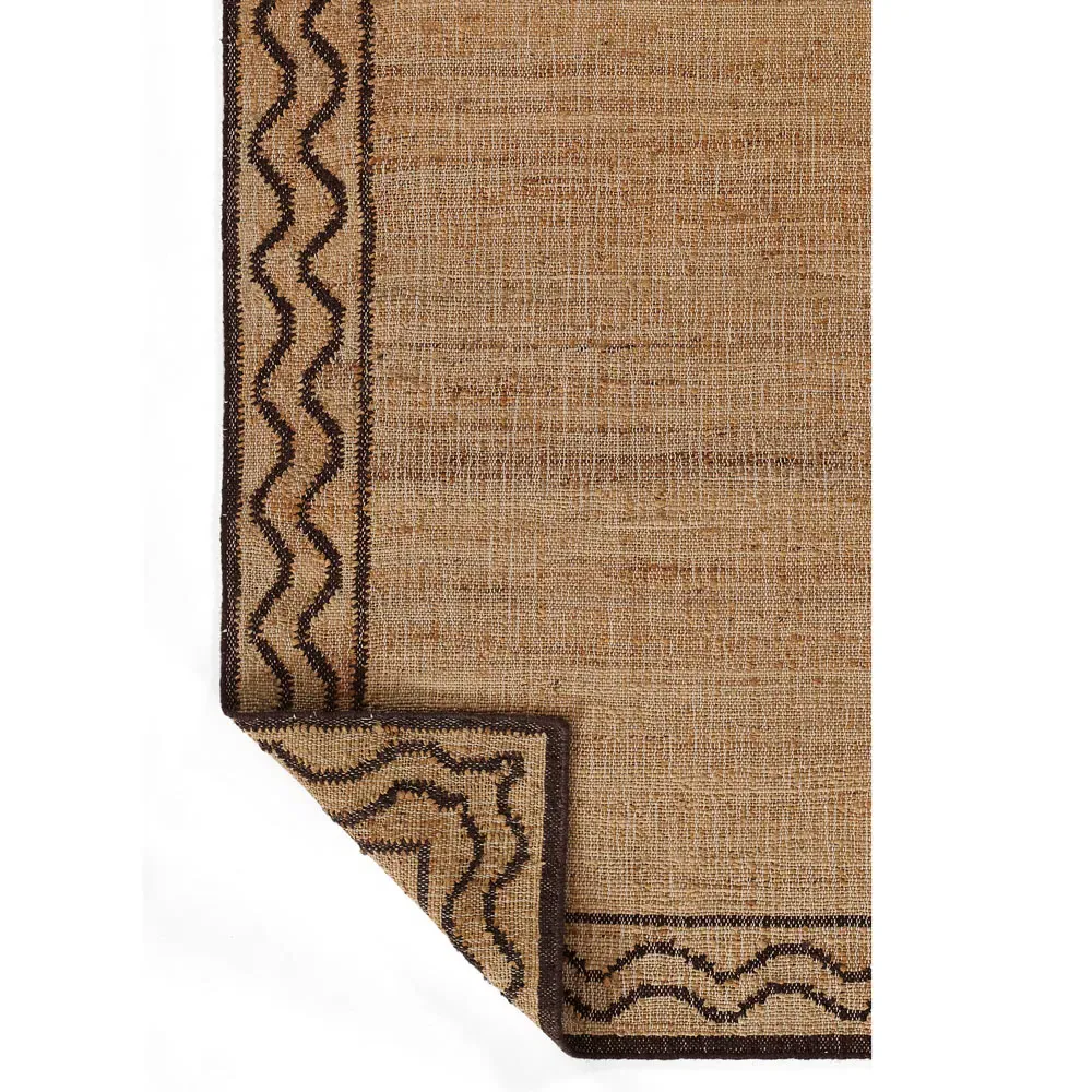 Fineas Patterned Runner Rug - Brown, Jute