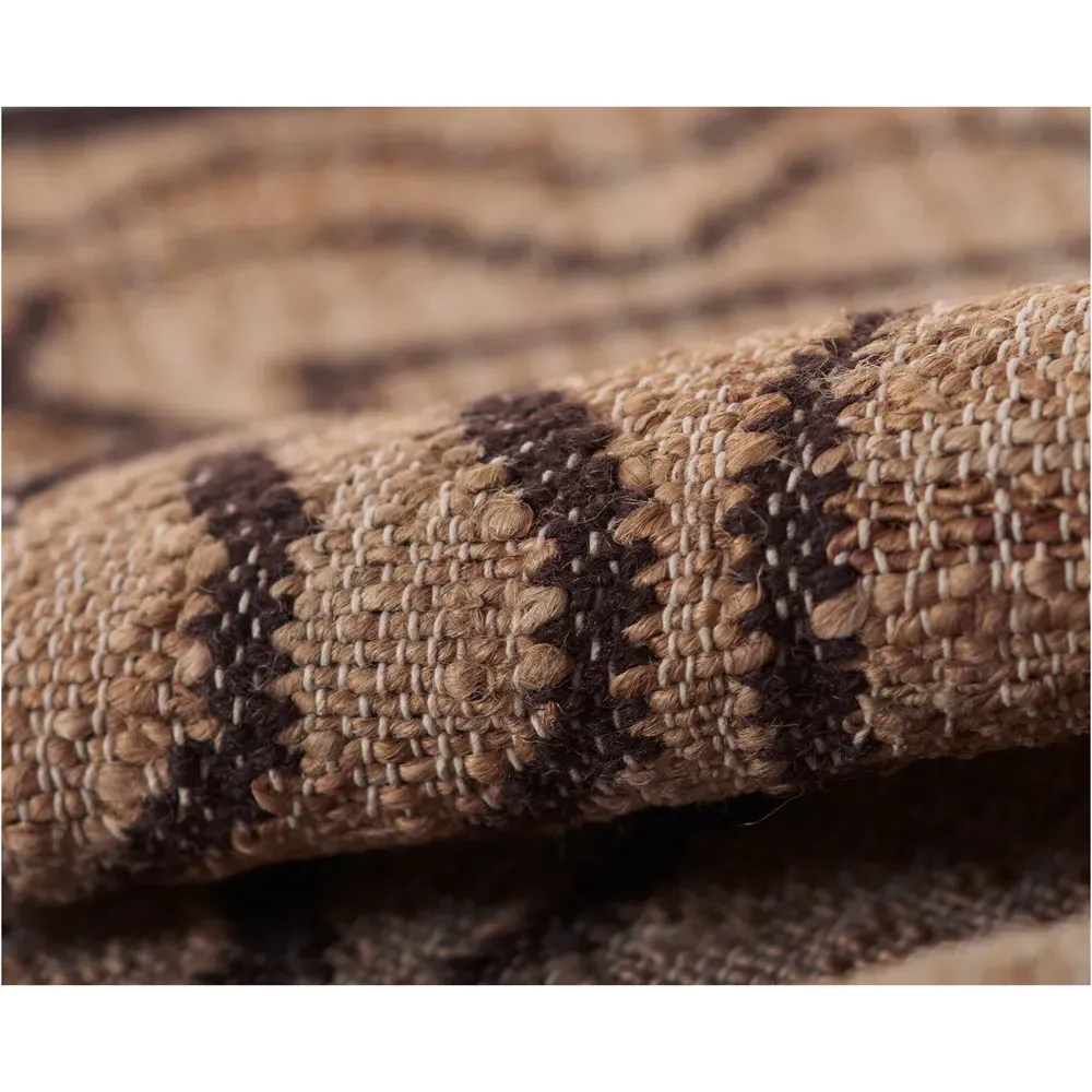 Fineas Patterned Runner Rug - Brown, Jute