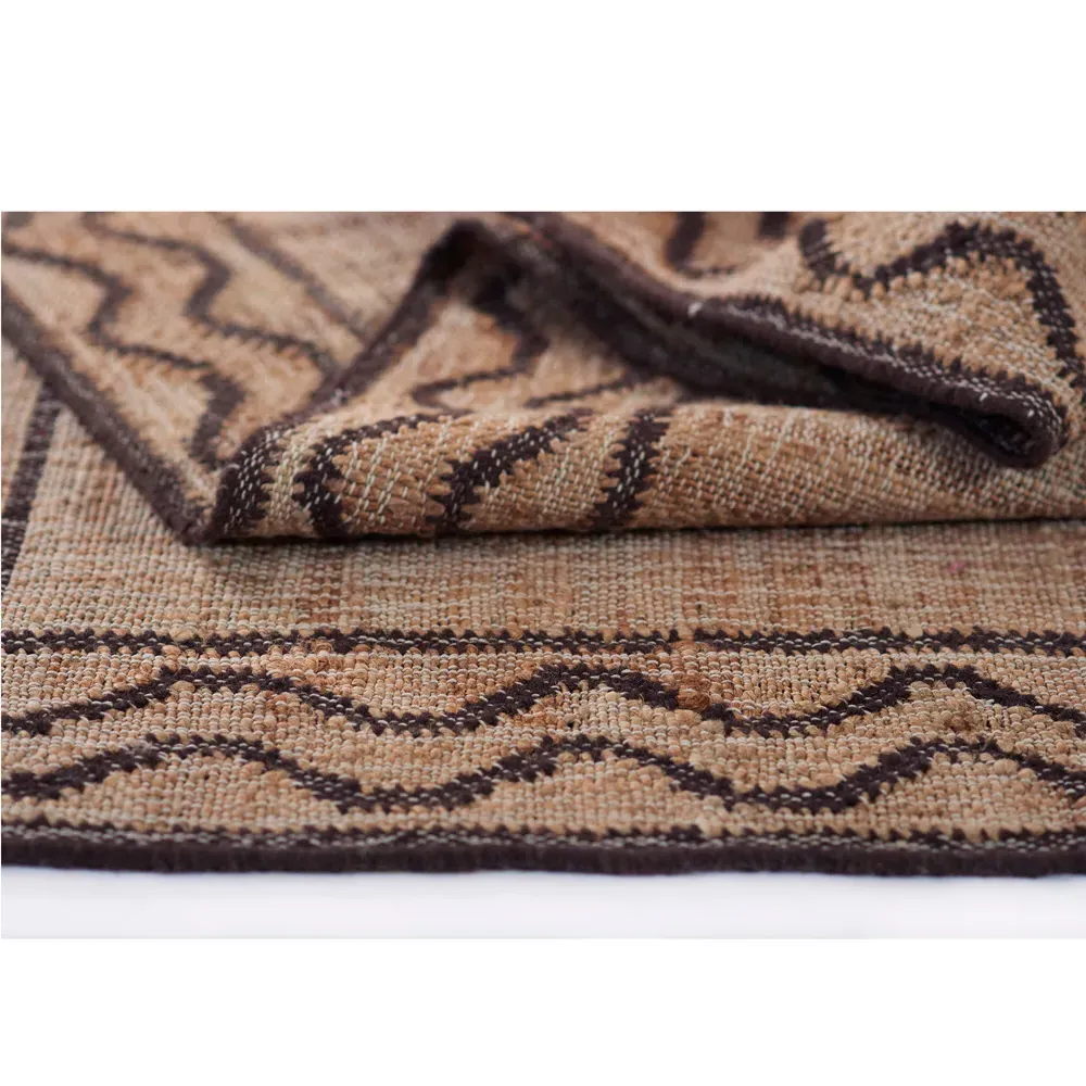 Fineas Patterned Runner Rug - Brown, Jute