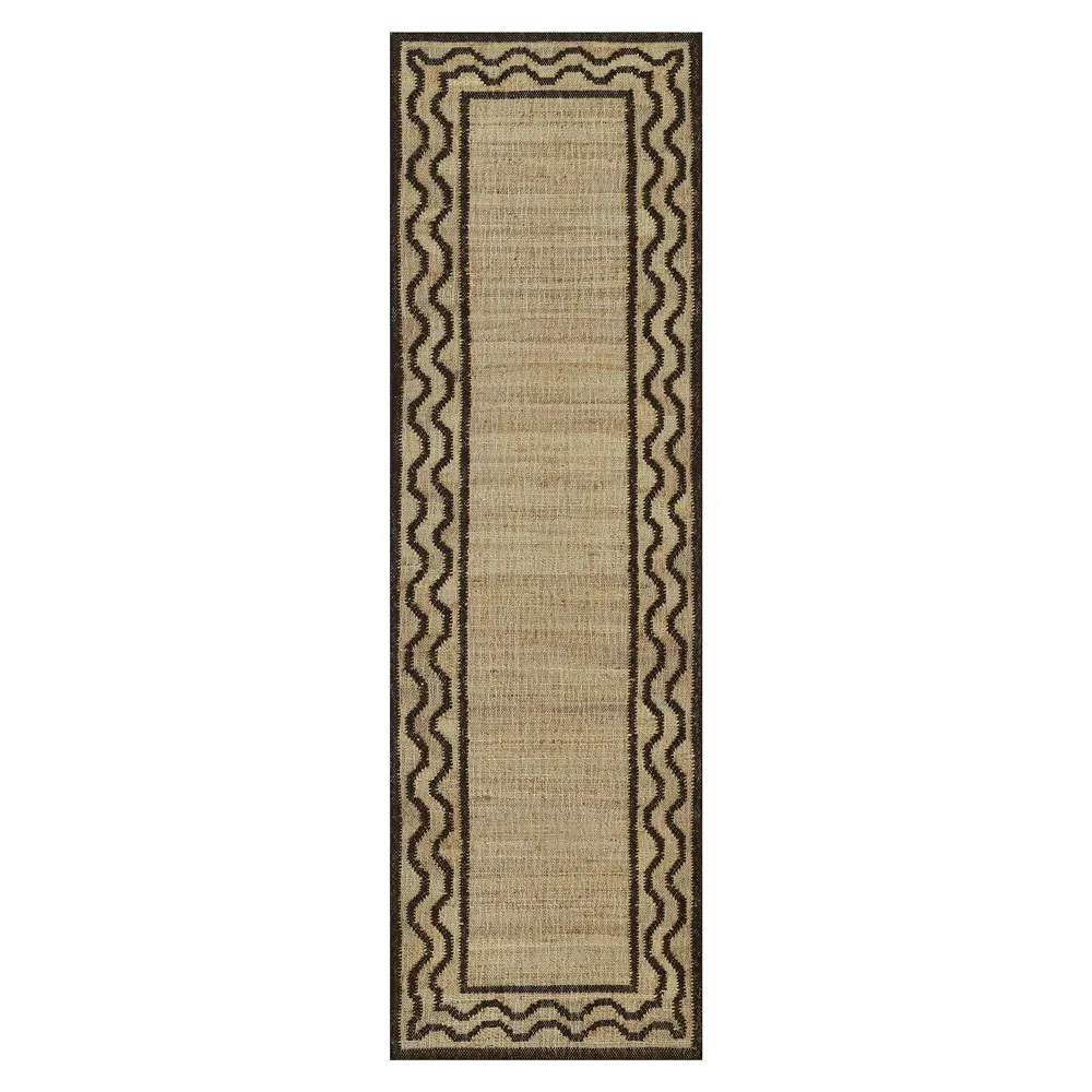 Fineas Patterned Runner Rug - Brown, Jute image