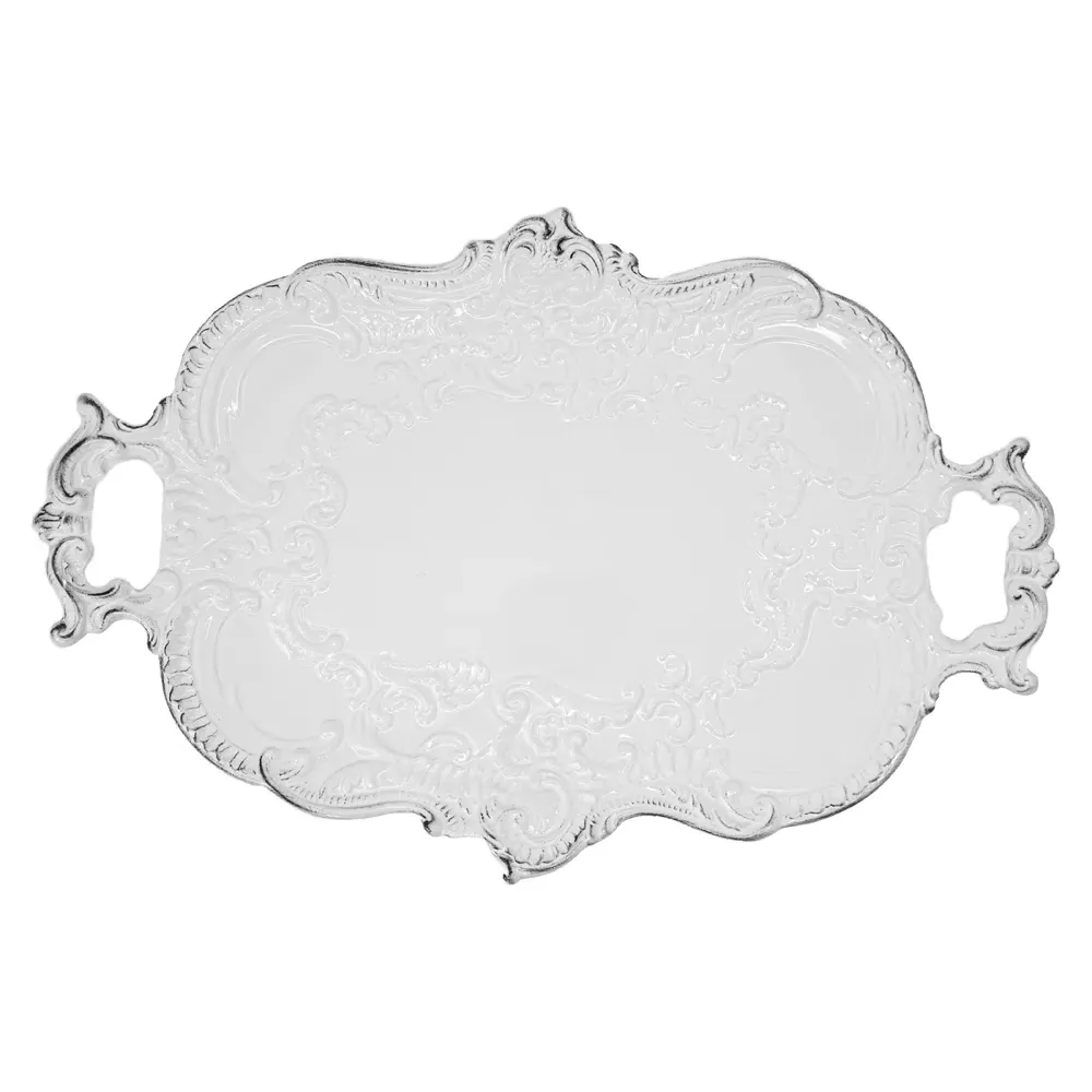 Finezza Baroque Tray - White, Ceramic