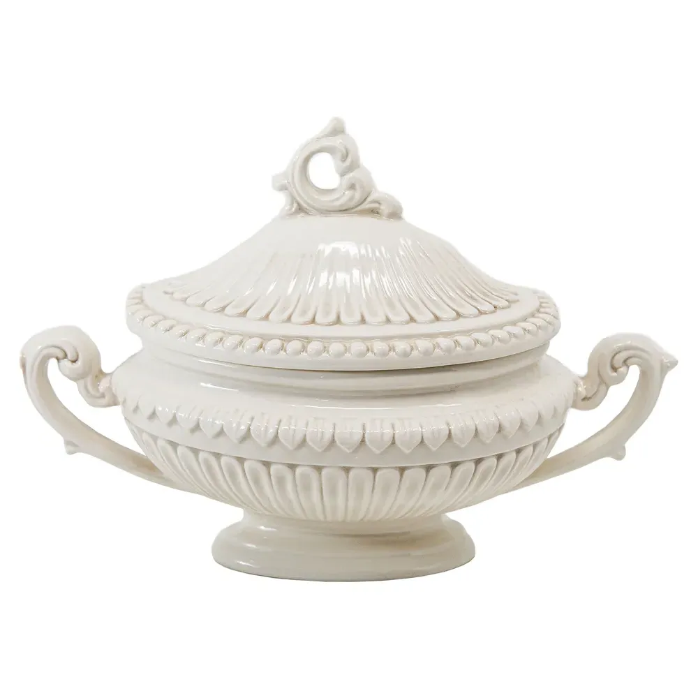 Finezza Oval Soup Tureen - Cream, Ceramic