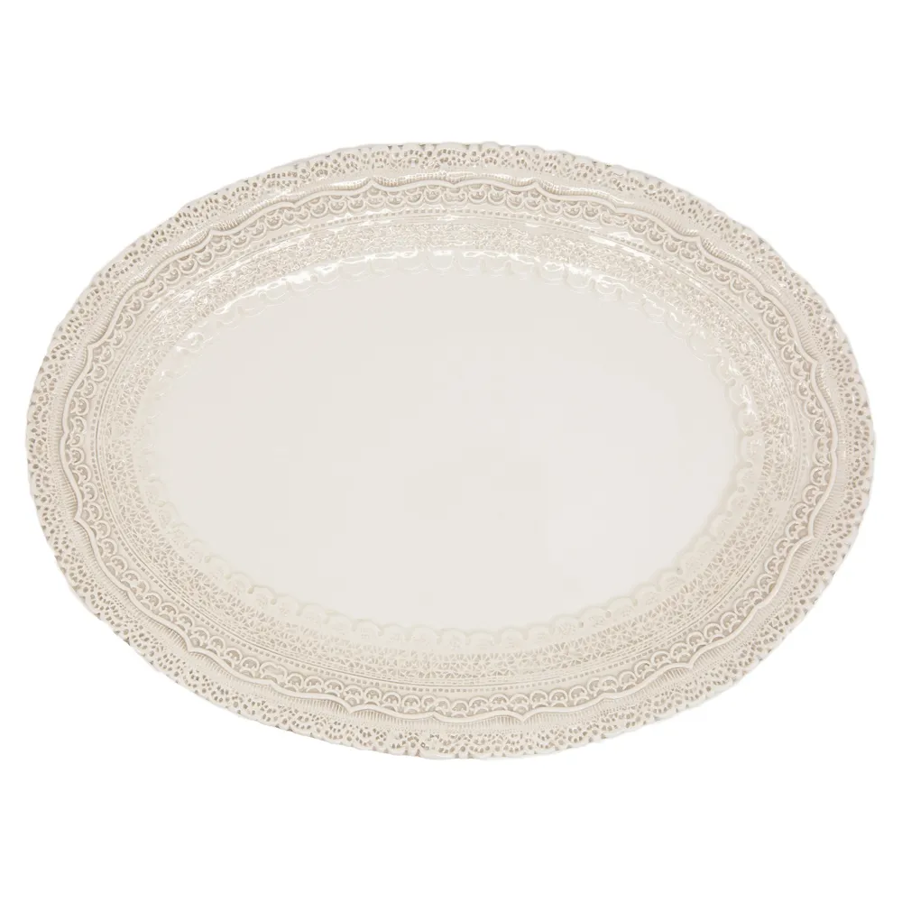 Finezza Oval Tray - Cream, Ceramic image