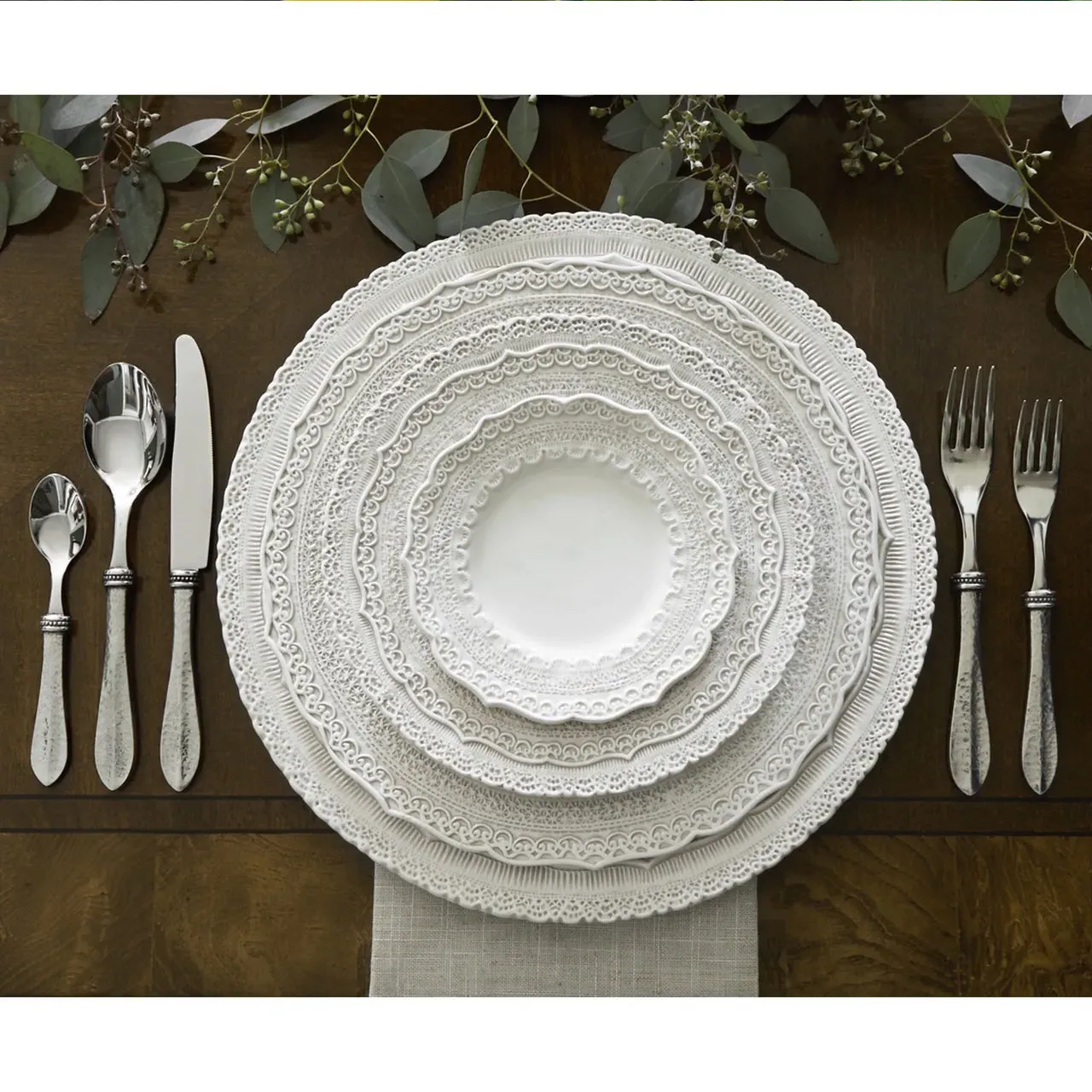 Finezza Salad Plate - Cream, Ceramic