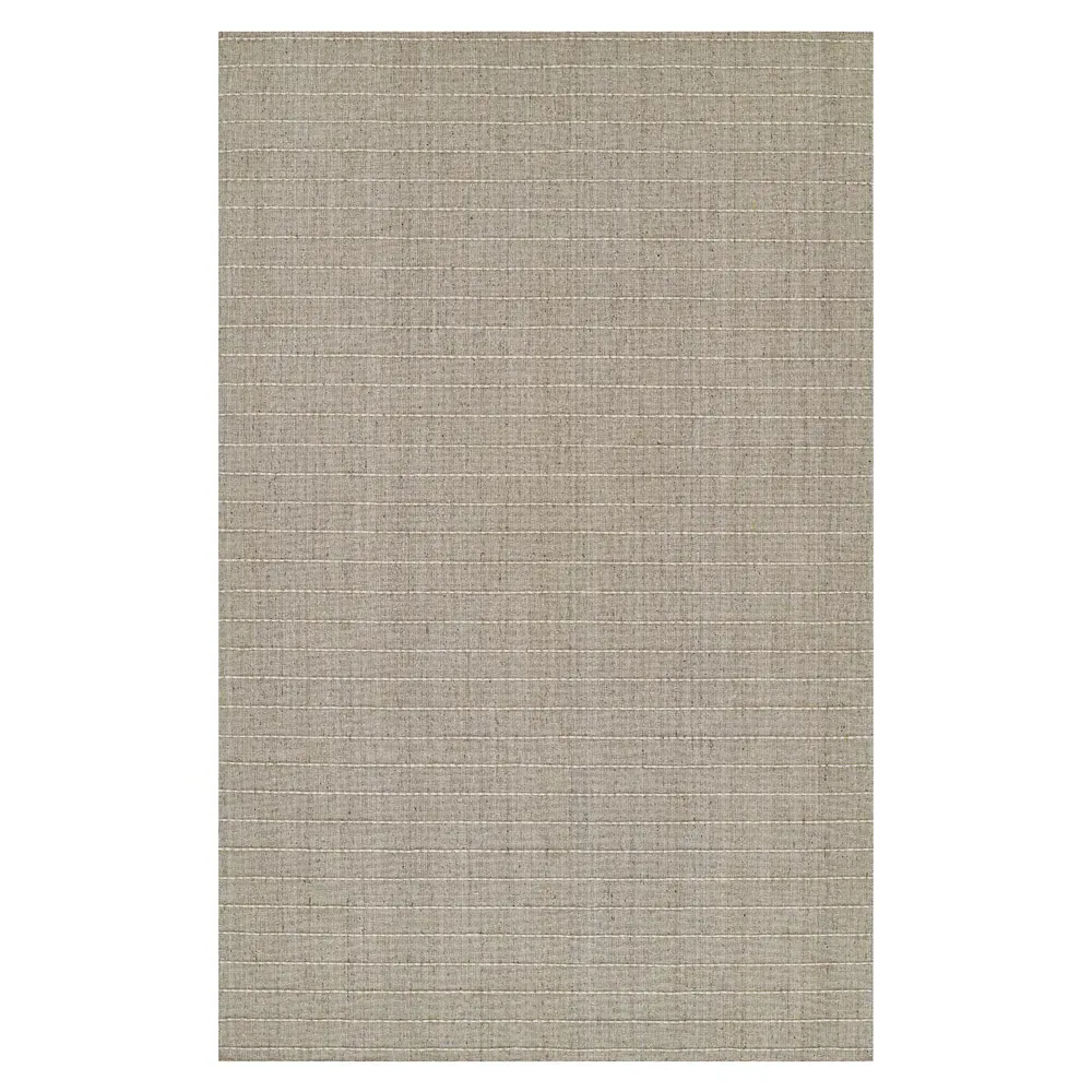 Finley 8x10 Stripe Patterned Rug - Natural, Wool