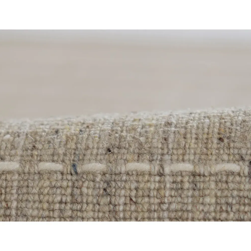 Finley 9x12 Stripe Patterned Rug - Natural, Wool