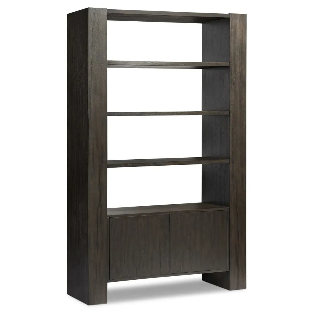 Finley Bookcase with Levelers - Smoked Black, Oak