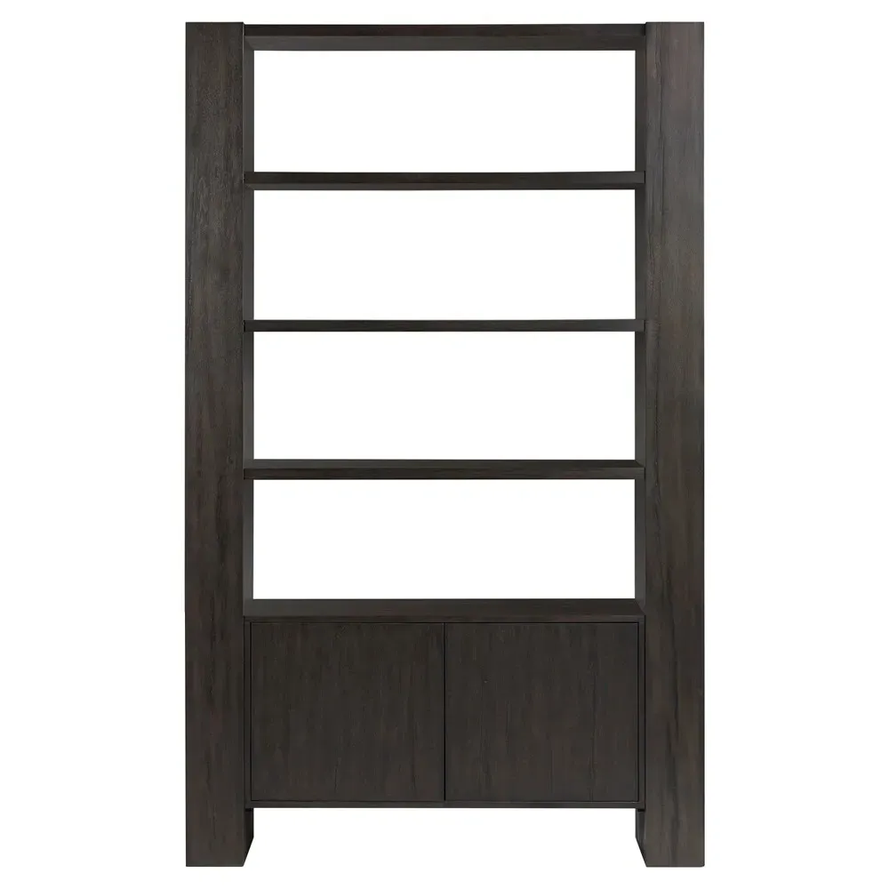 Finley Bookcase with Levelers - Smoked Black, Oak image