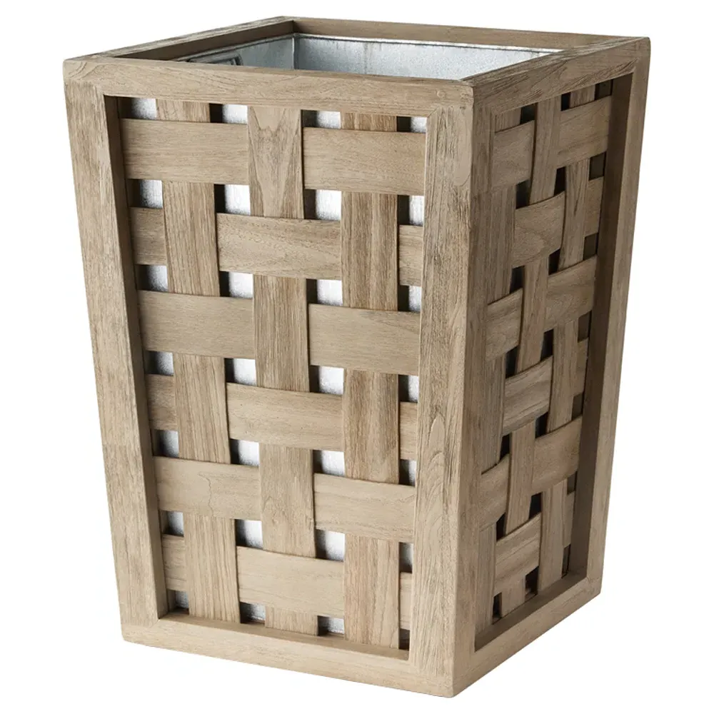 Finley Large Outdoor Planter - Grey, Teak