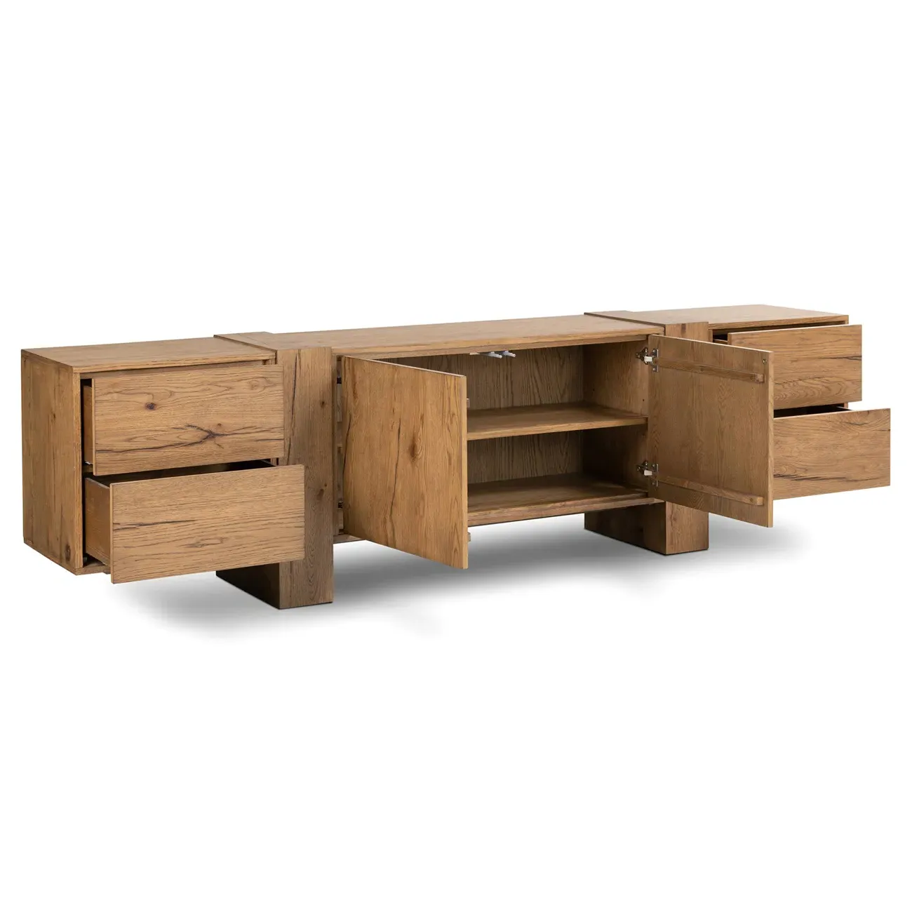 Finley Media Cabinet - Brown, Oak
