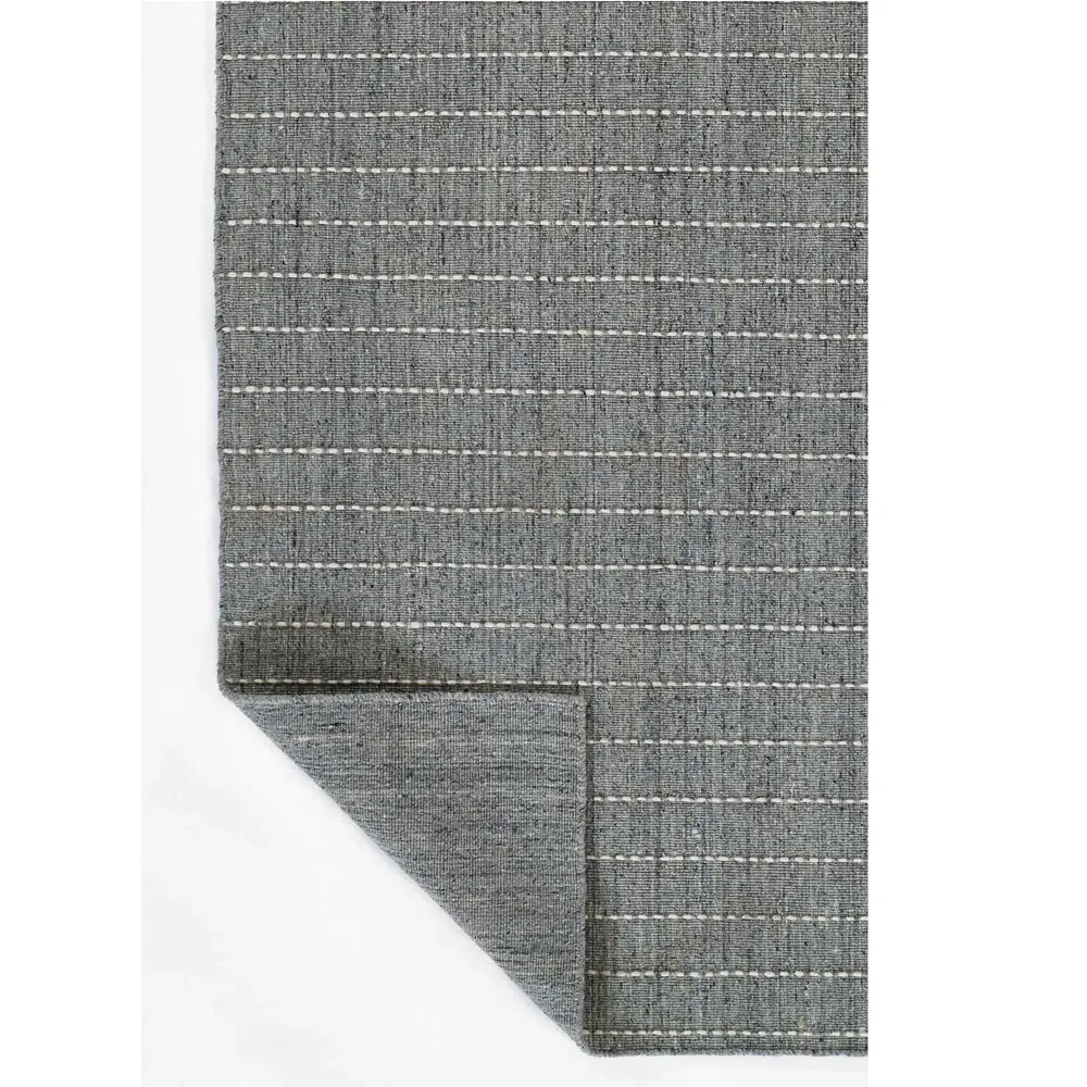 Finley Stripe Patterned Rug - Blue, Wool