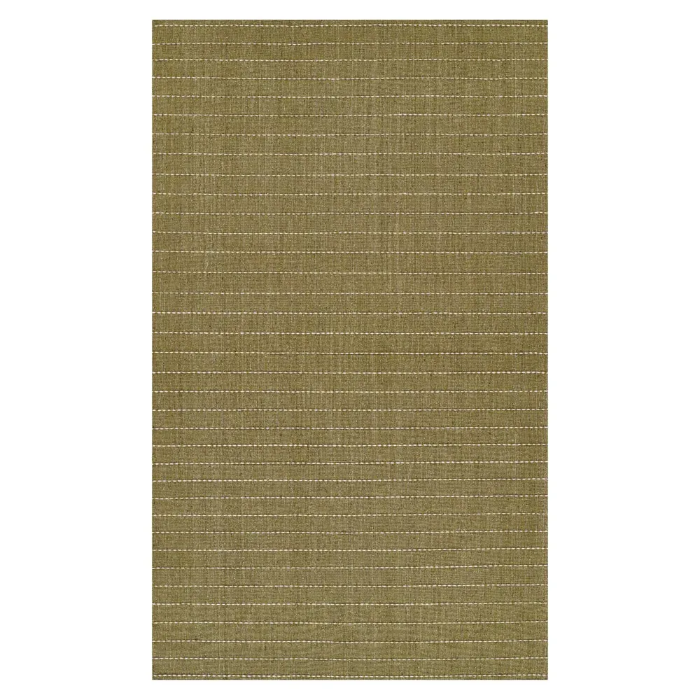 Finley Stripe Patterned Rug - Green, Wool