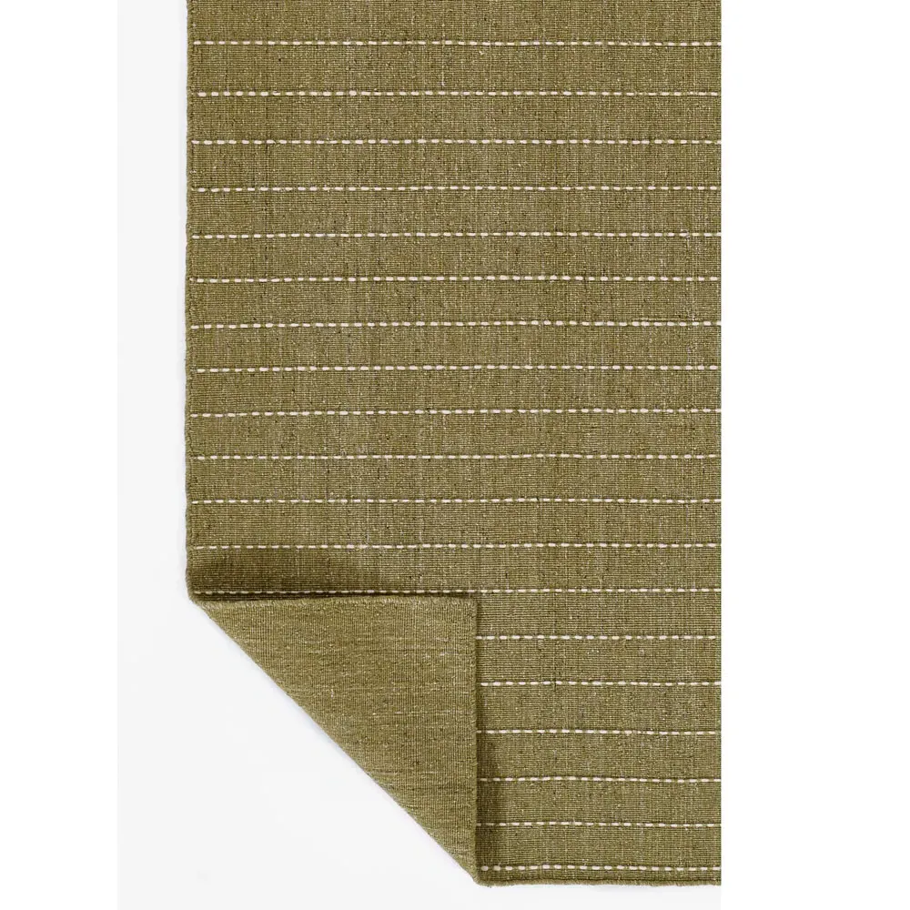 Finley Stripe Patterned Runner Rug - Green, Wool