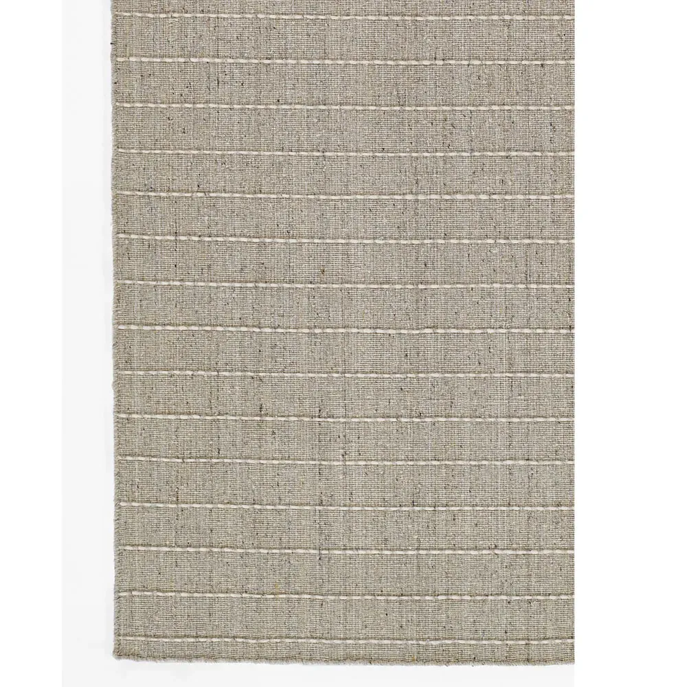 Finley Stripe Patterned Runner Rug - Natural, Wool