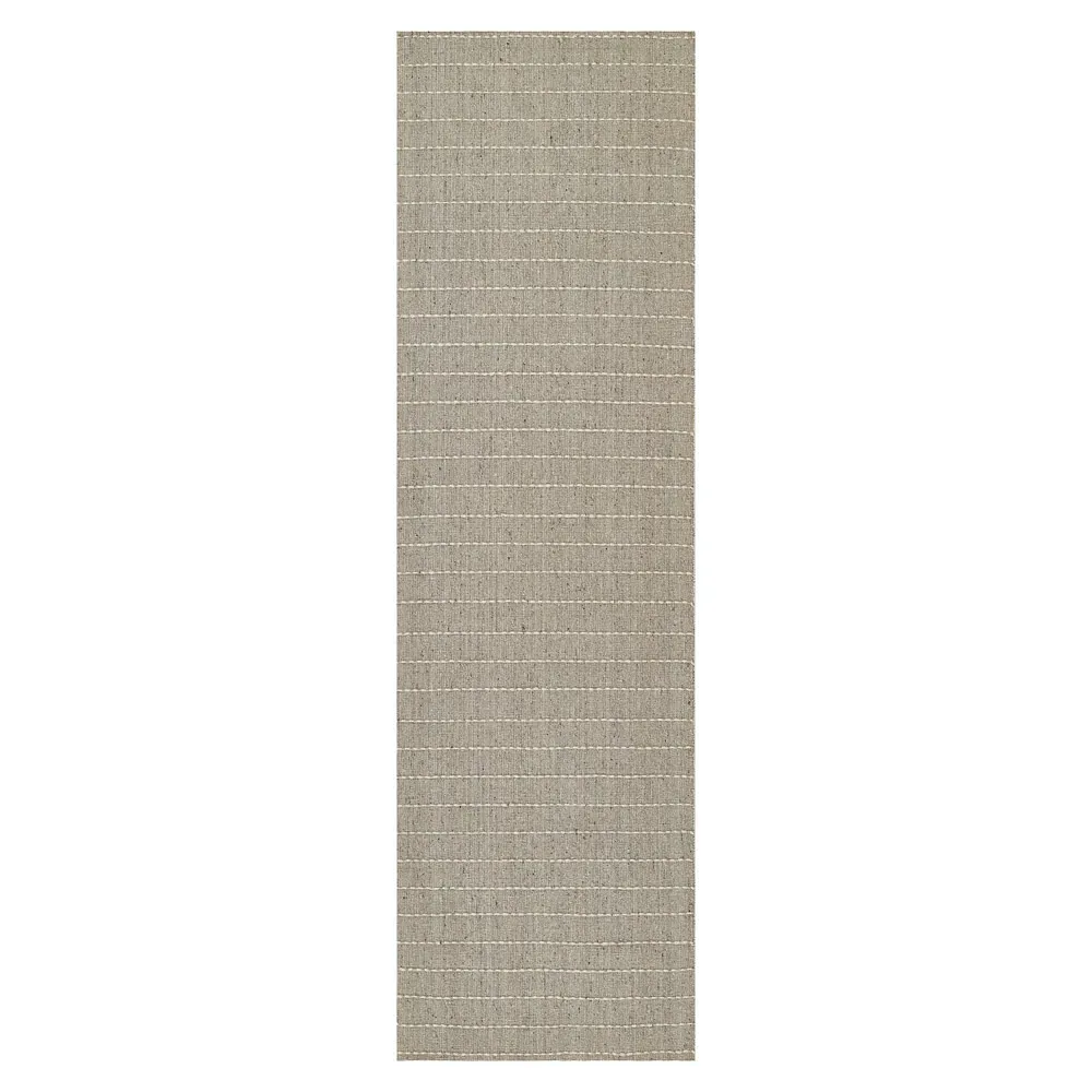 Finley Stripe Patterned Runner Rug - Natural, Wool image
