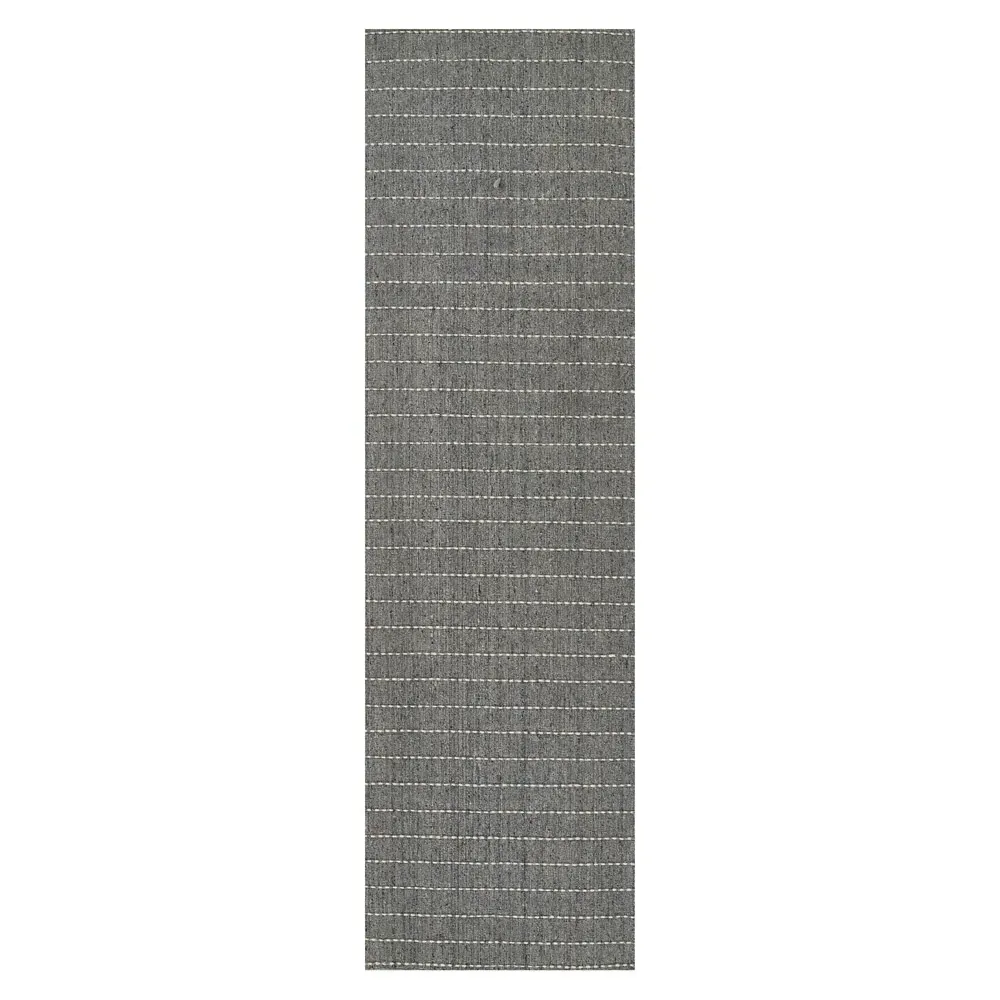 Finley Stripe Runner Rug - Blue, Wool image