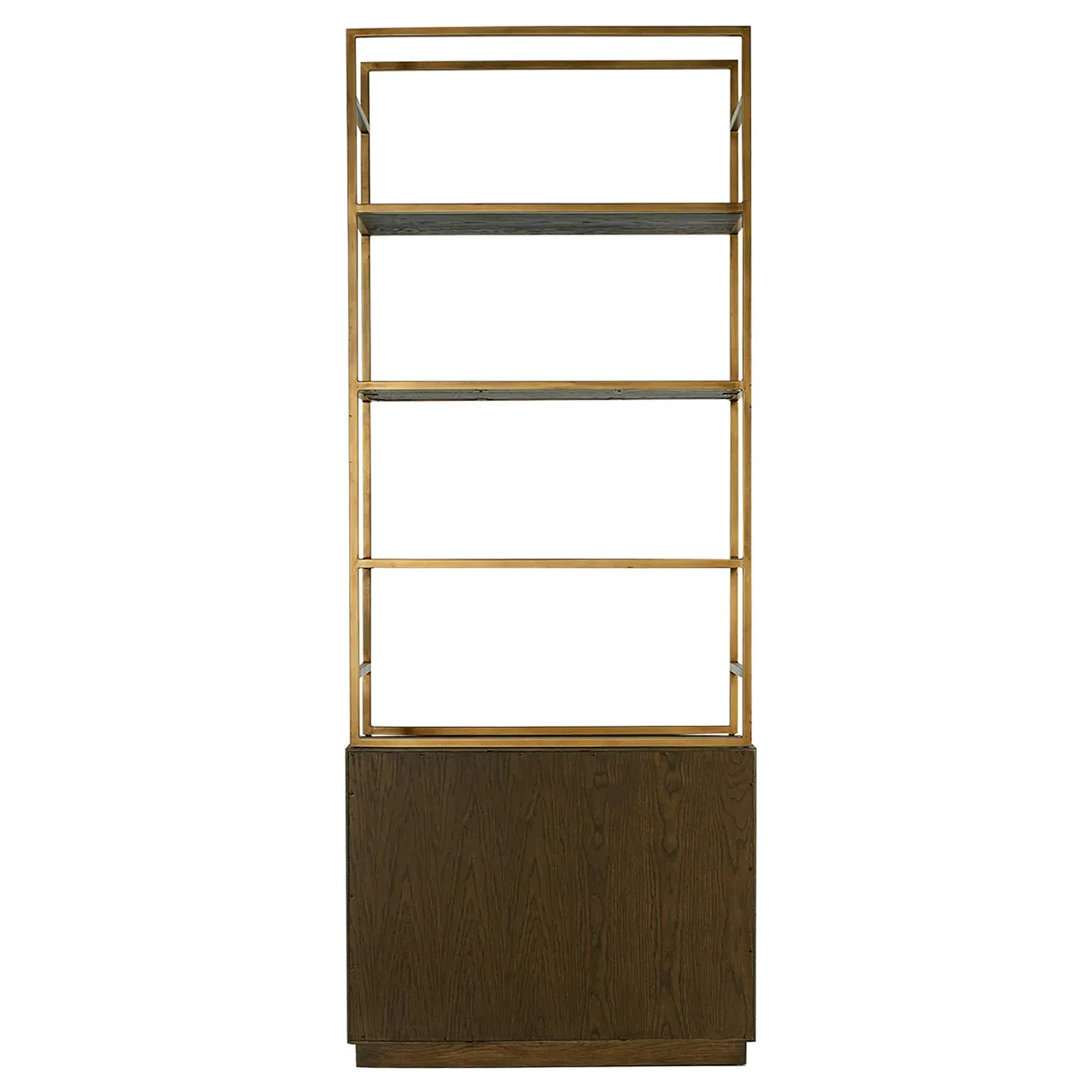 Finn Bookcase with Gold Iron Frame - Brown, Oak