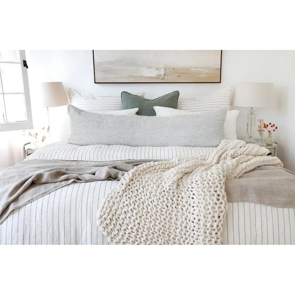 Finn Chunky Knit Throw Blanket - White, Acrylic