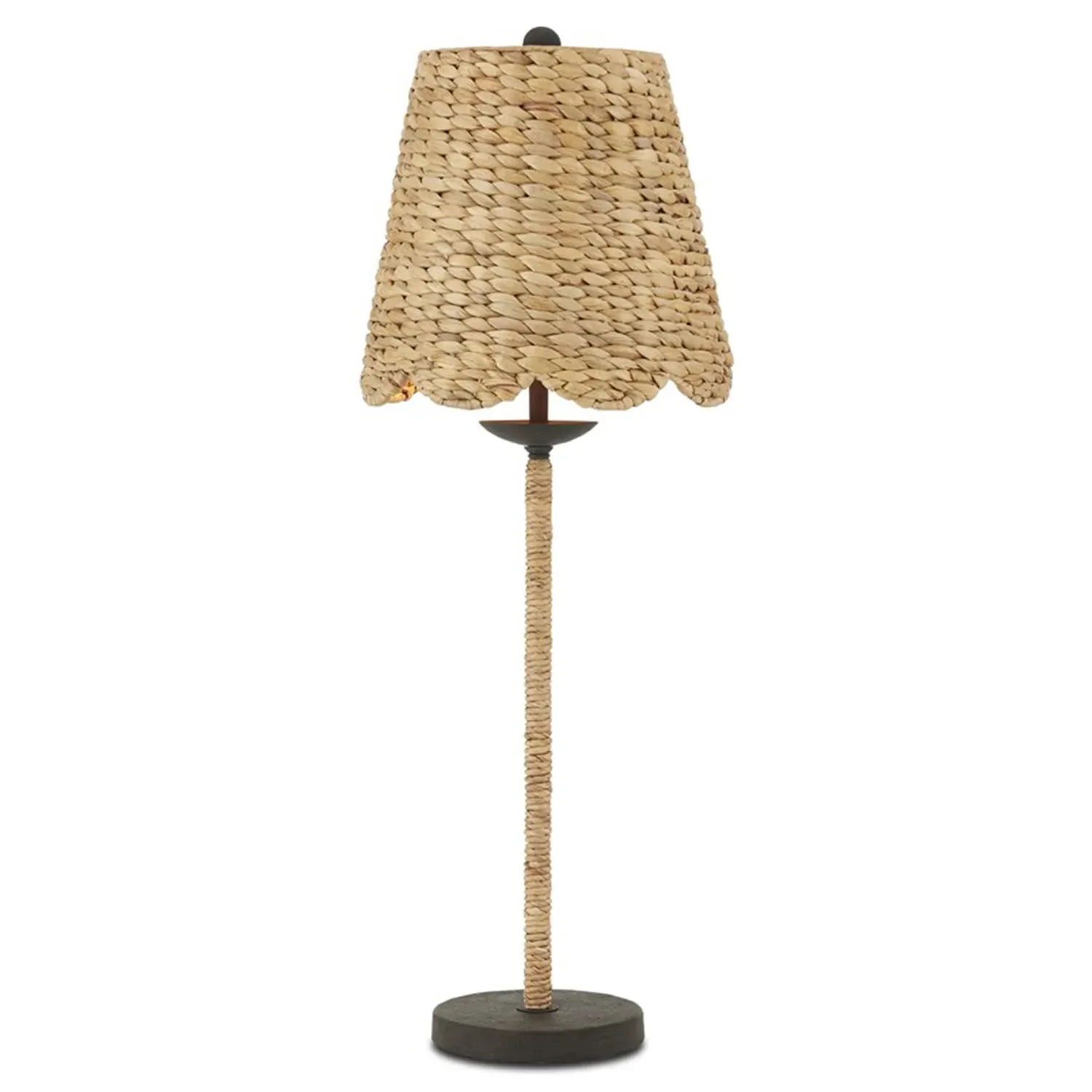 Finn Coastal Beach Water Hyacinth Buffet Table Lamp - Natural