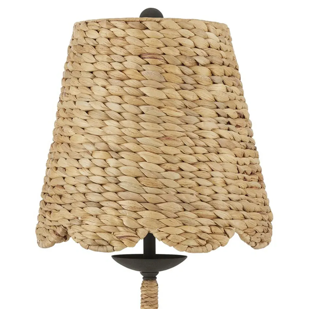 Finn Coastal Beach Water Hyacinth Buffet Table Lamp - Natural