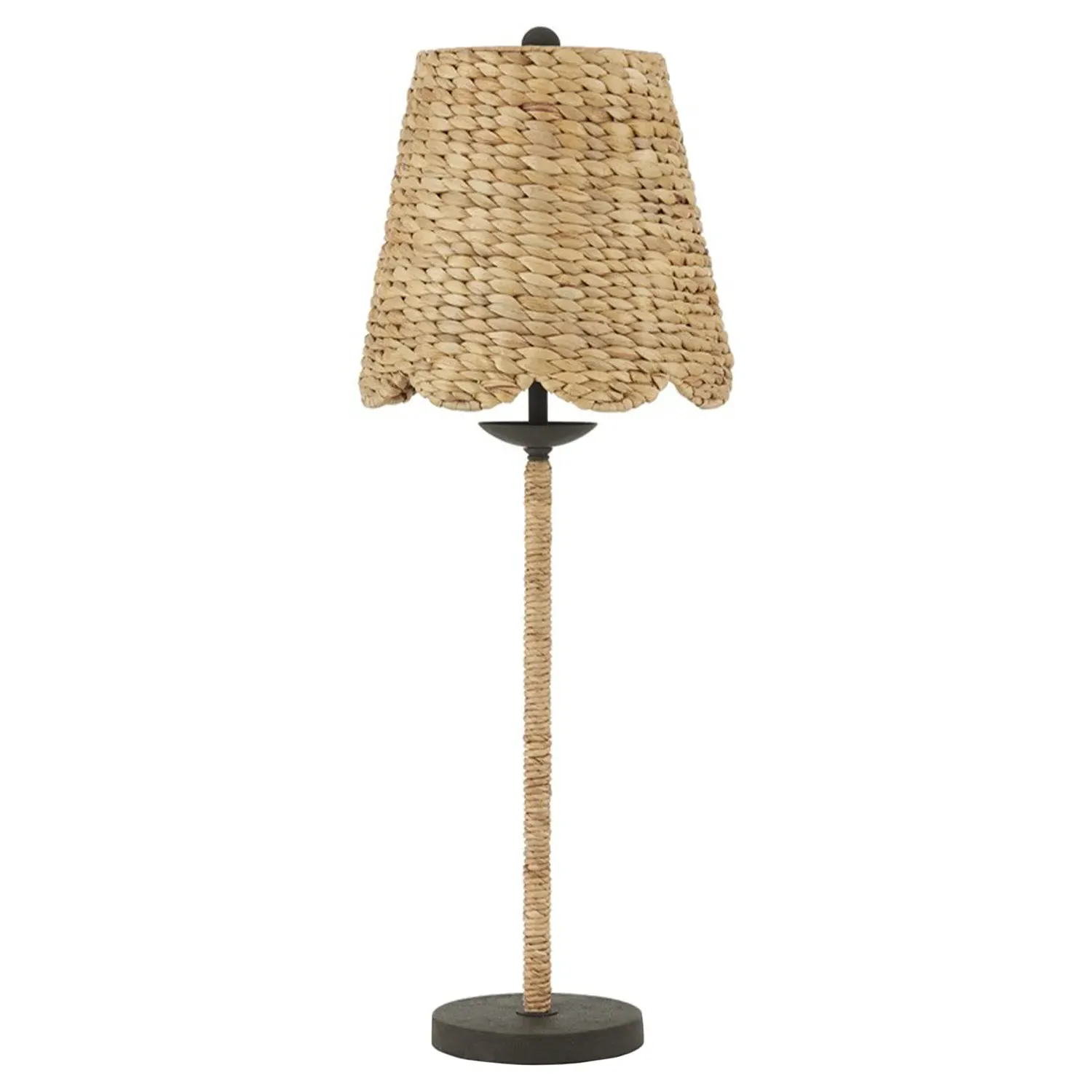 Finn Coastal Beach Water Hyacinth Buffet Table Lamp - Natural image