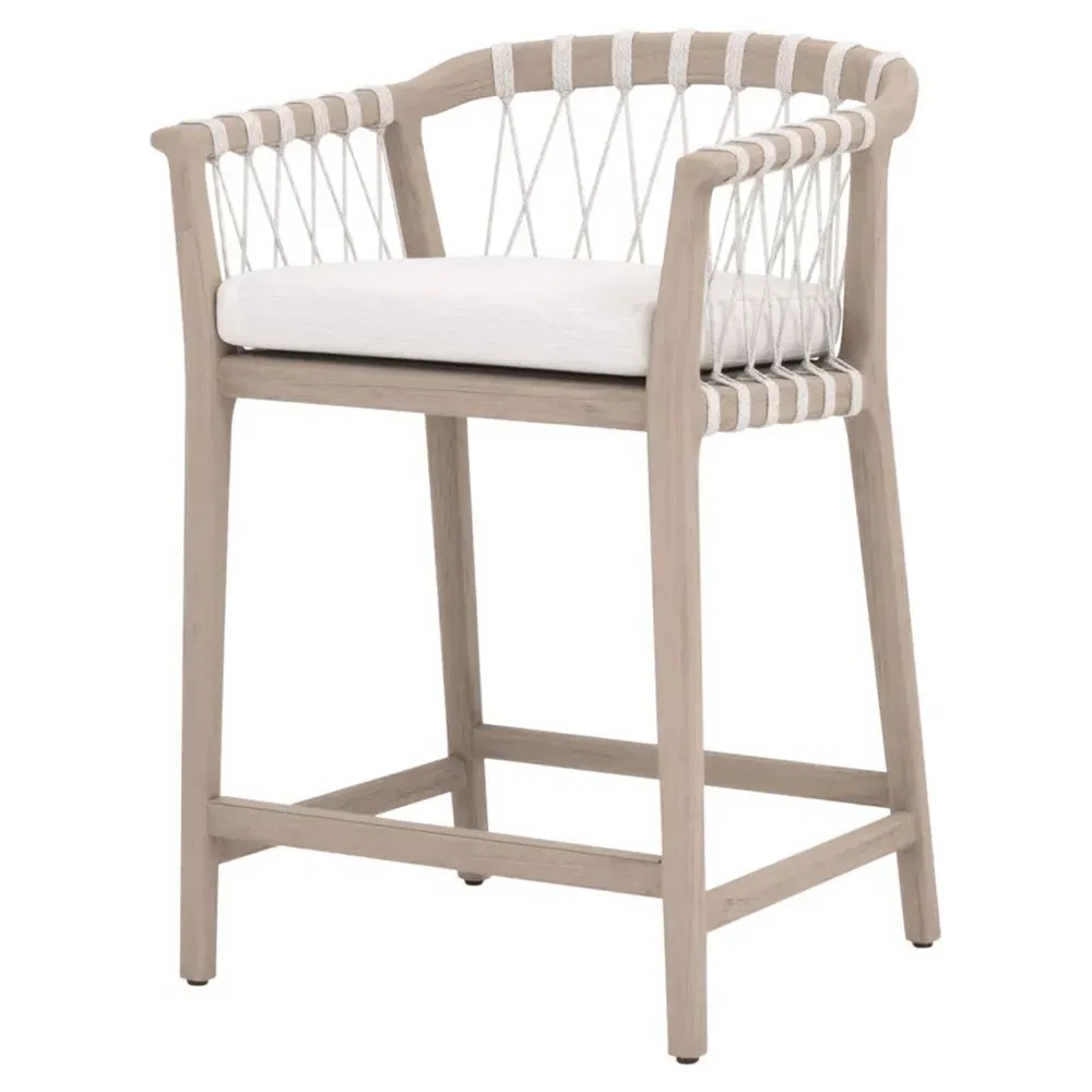 Finn Counter Stool - White, Teak