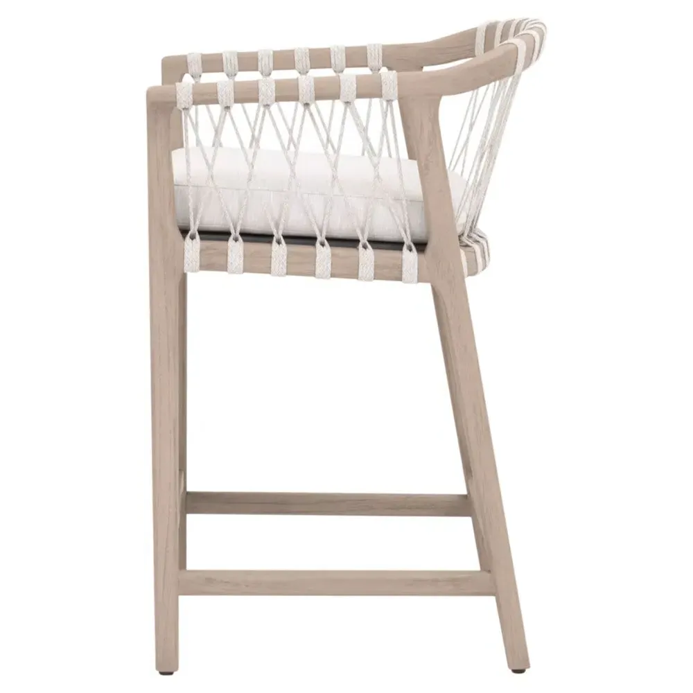 Finn Counter Stool - White, Teak