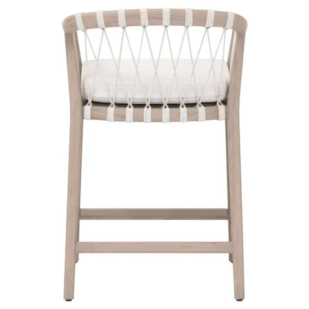 Finn Counter Stool - White, Teak