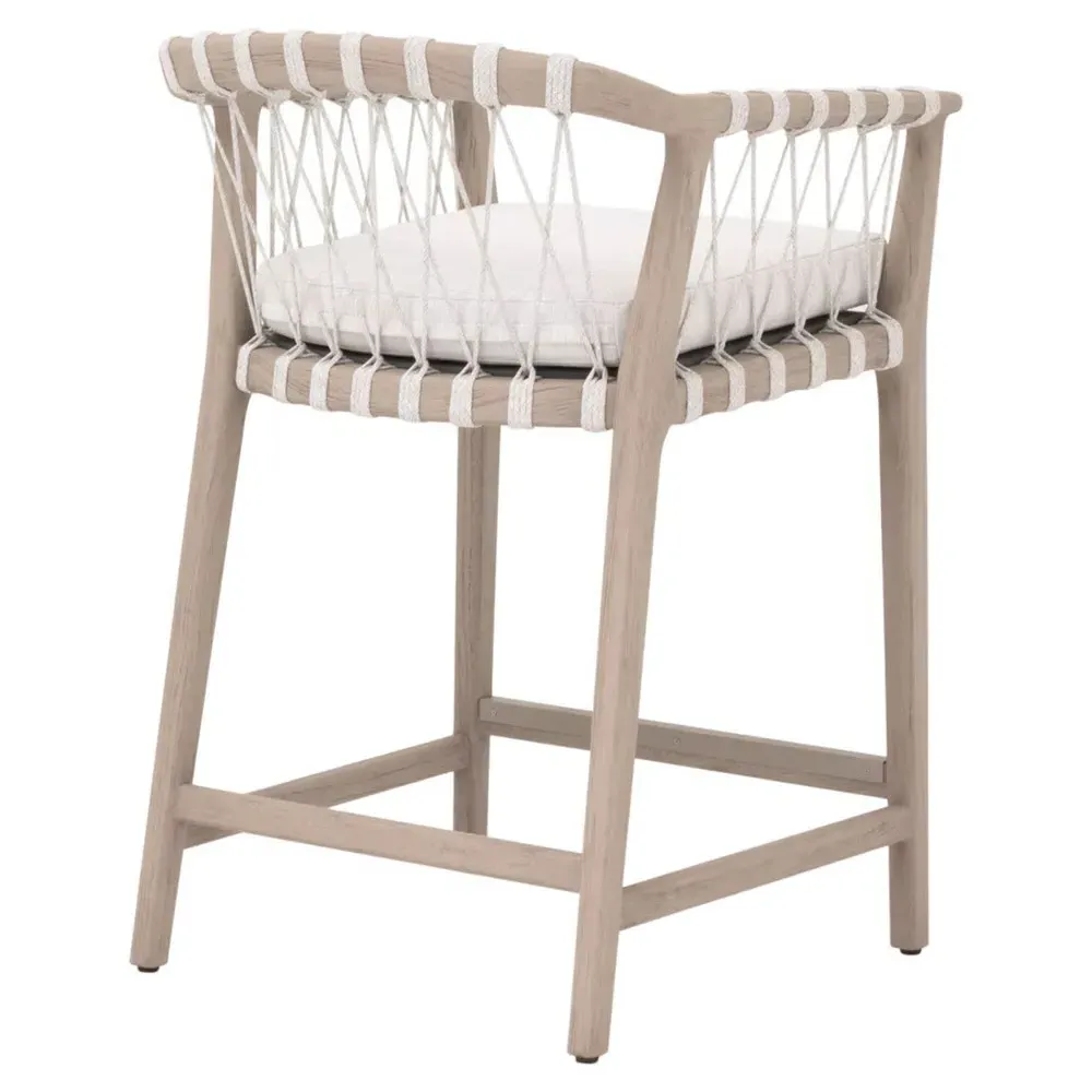 Finn Counter Stool - White, Teak