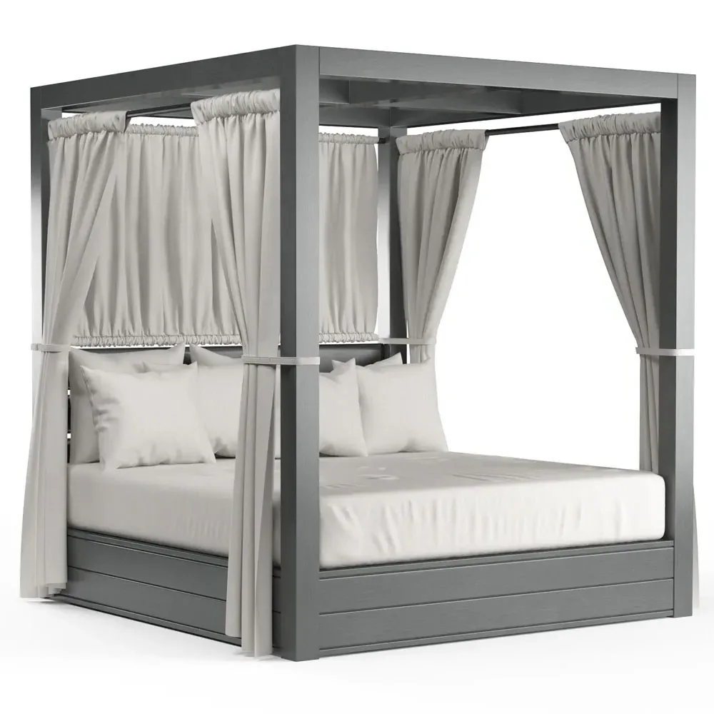 Finn King Size Outdoor Daybed - Slate, Aluminum