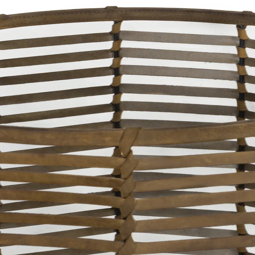 Finn Large Floor Basket - Brown, Woven Leather