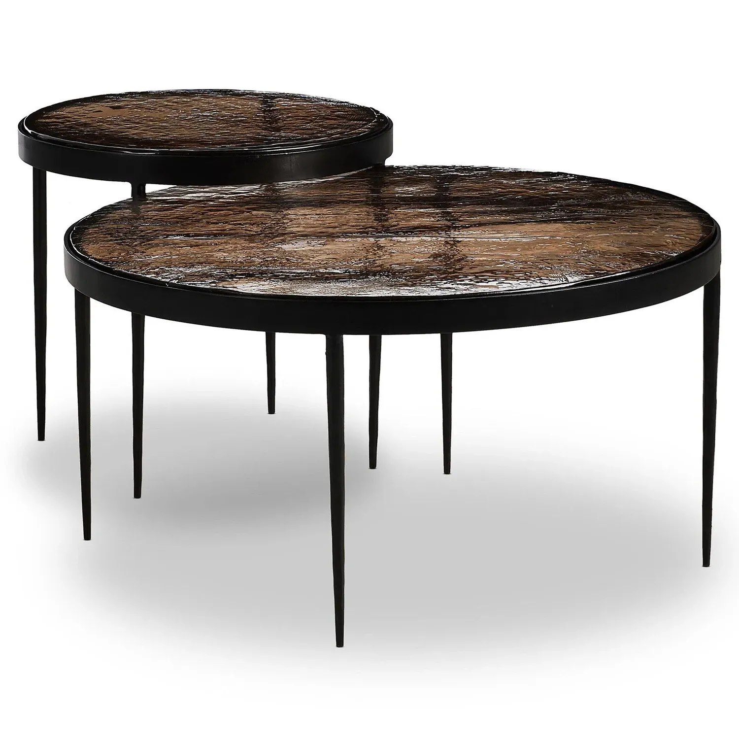 Finn Nesting Tables - Brown, Glass