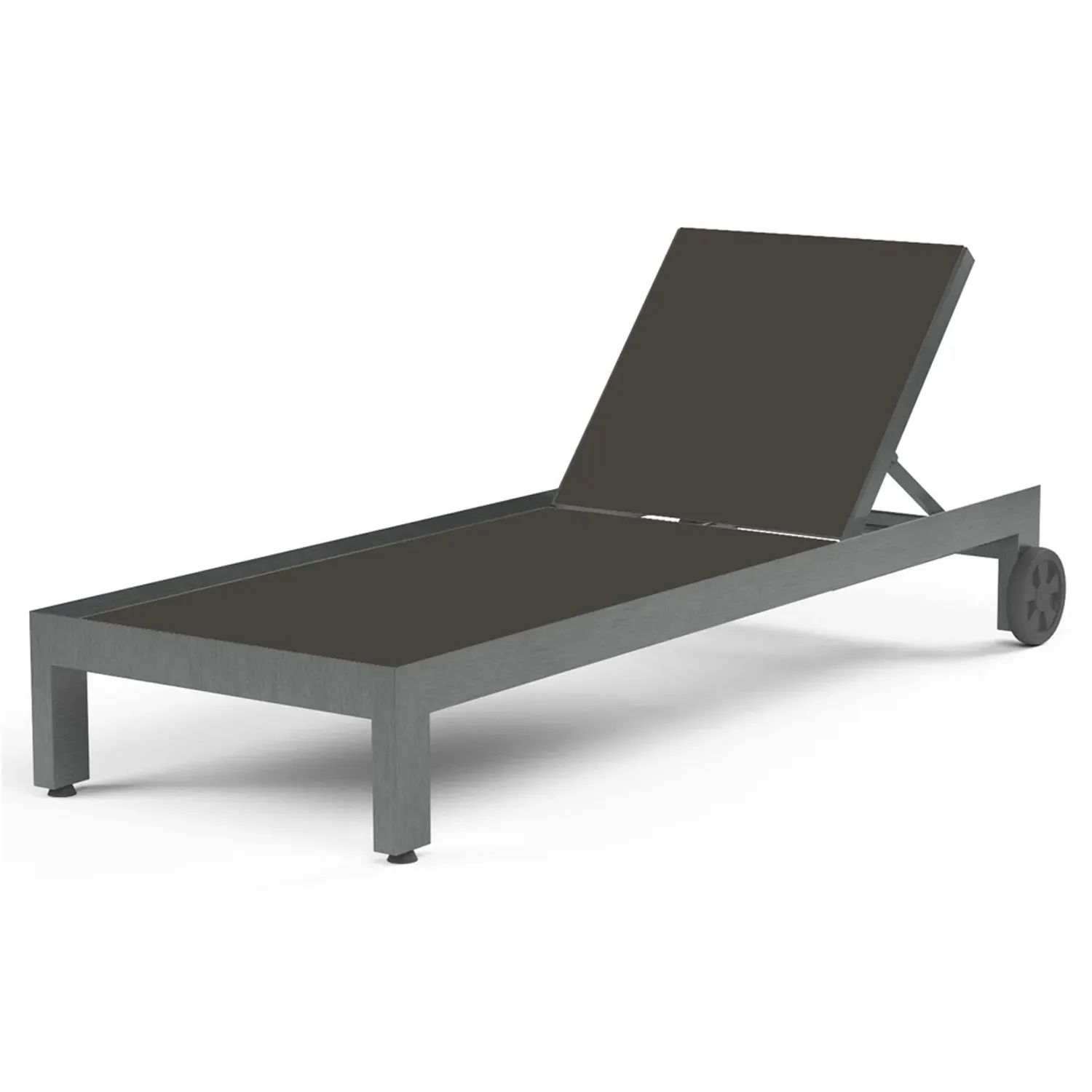 Finn Outdoor Chaise Lounge - Grey, Aluminum