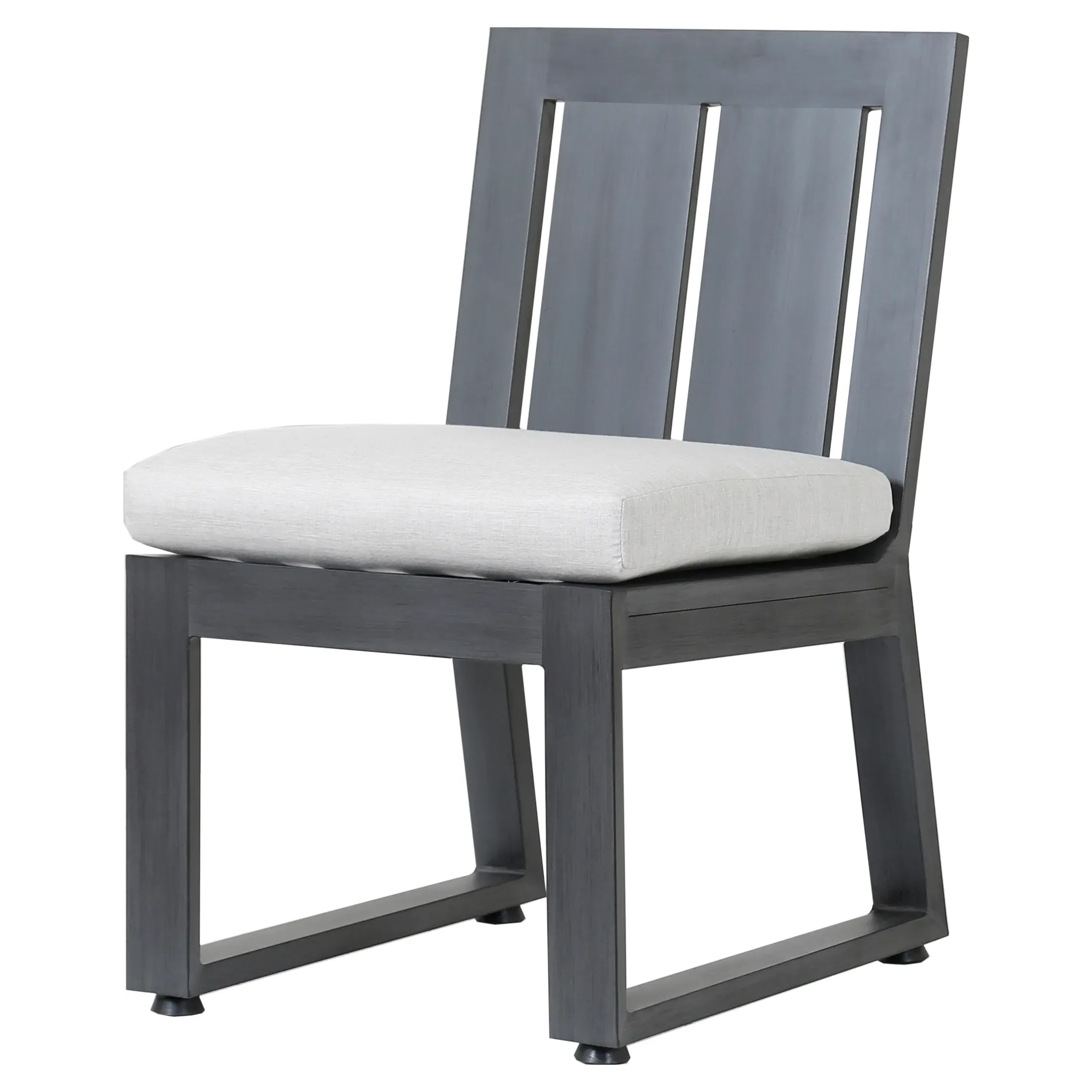 Finn Outdoor Dining Chair with Cushion - Grey, Aluminum