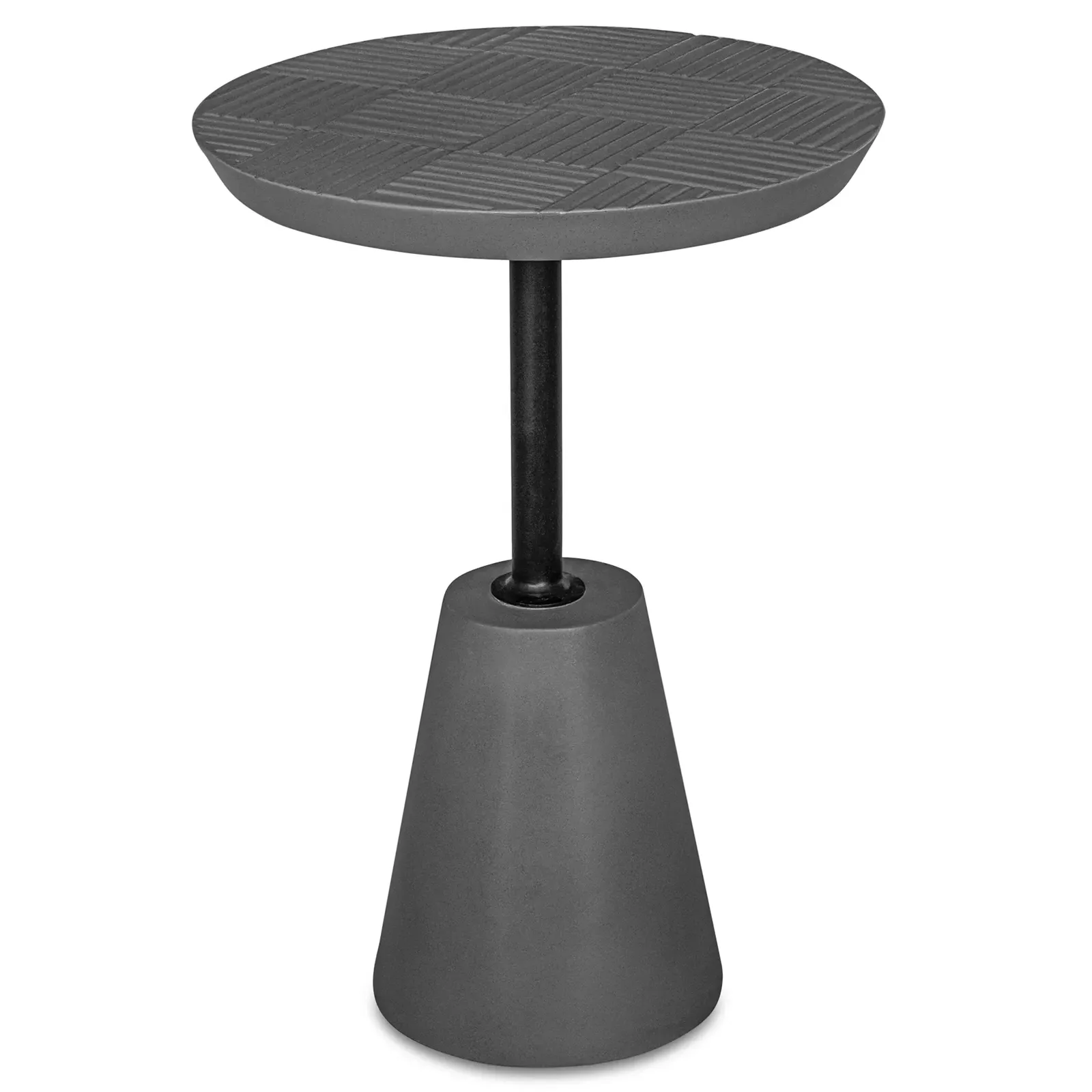 Finn Round Outdoor Side Table - Grey, Concrete