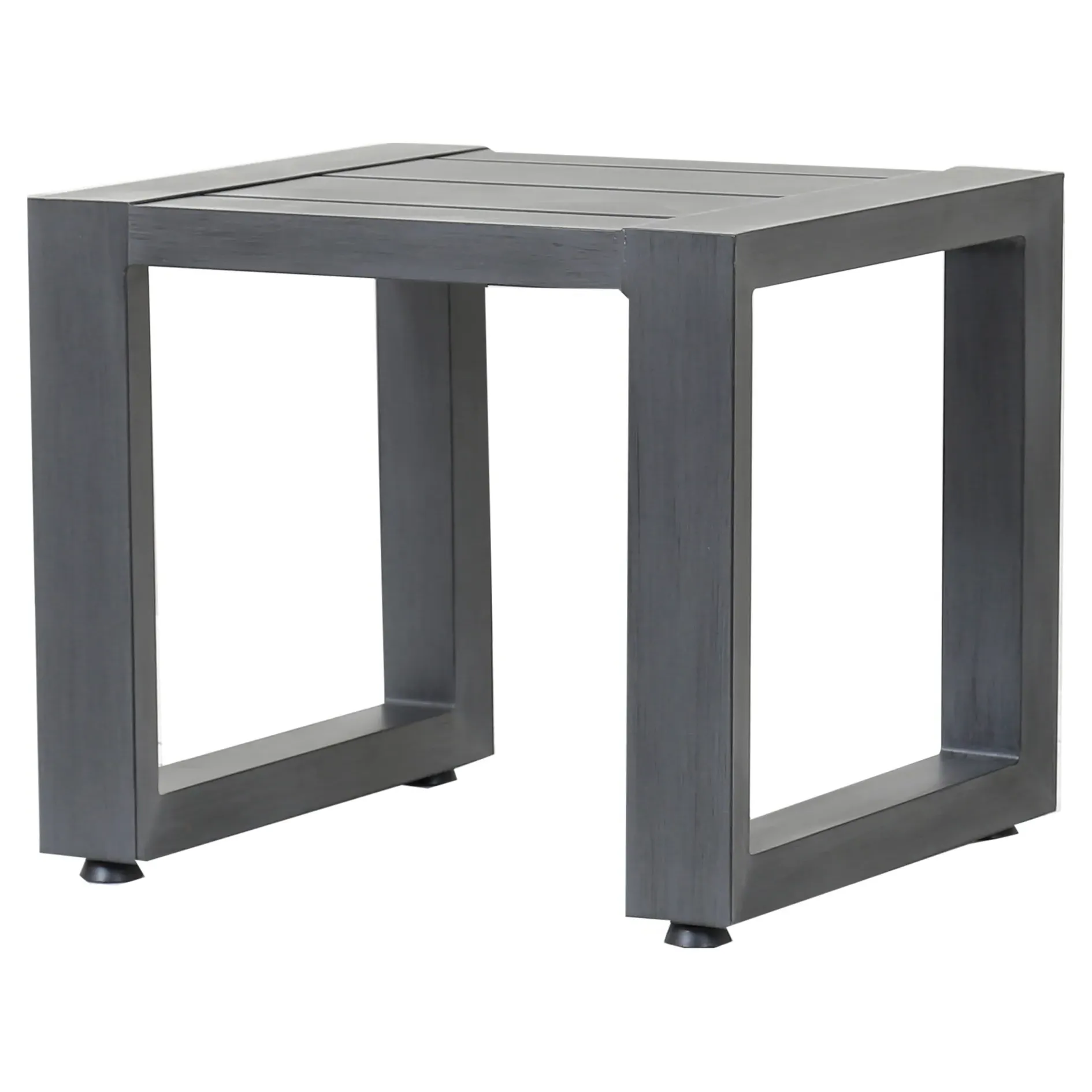 Finn Square Outdoor Side Table - Grey, Aluminum image