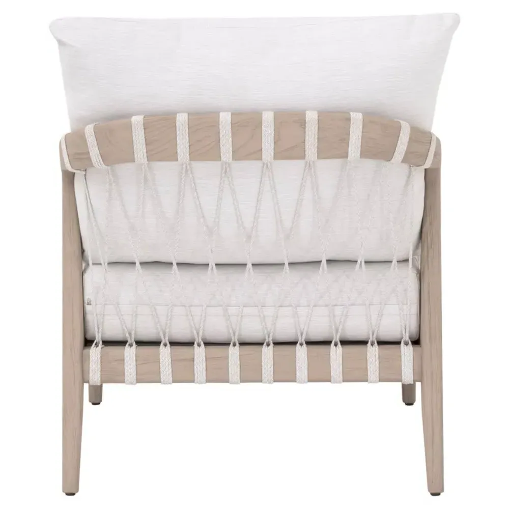 Finn Woven Rope Outdoor Arm Chair - White, Teak