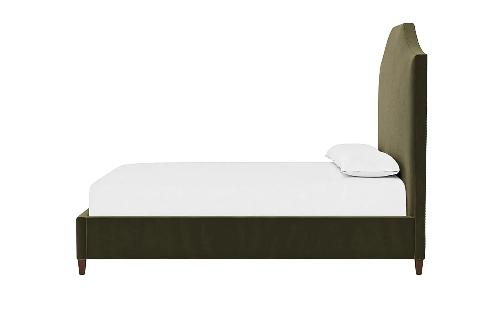 Finnegan King Size Bed Frame - Boxwood Green, Velvet