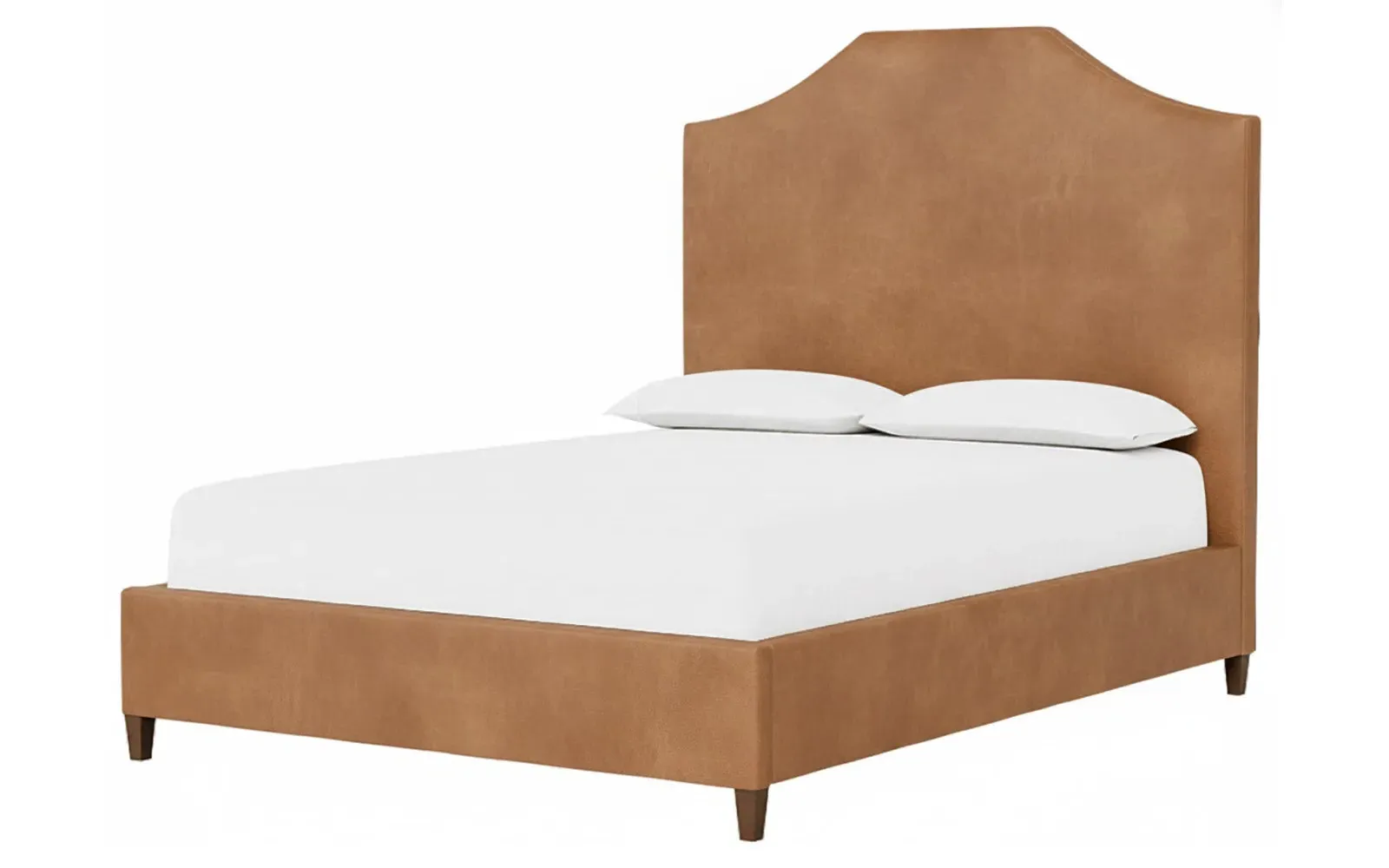 Finnegan King Size Bed Frame - Caramel, Leather