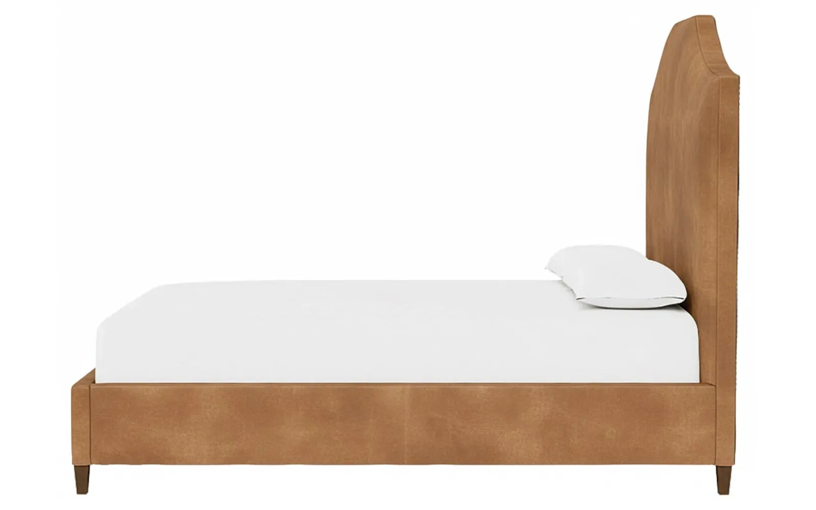Finnegan King Size Bed Frame - Caramel, Leather