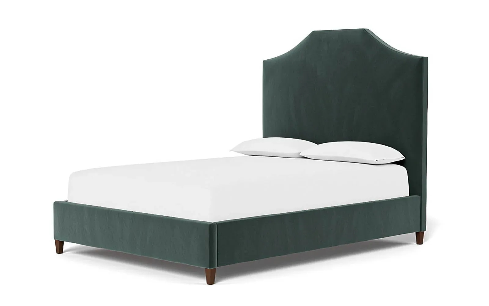 Finnegan King Size Bed Frame - Lagoon, Velvet
