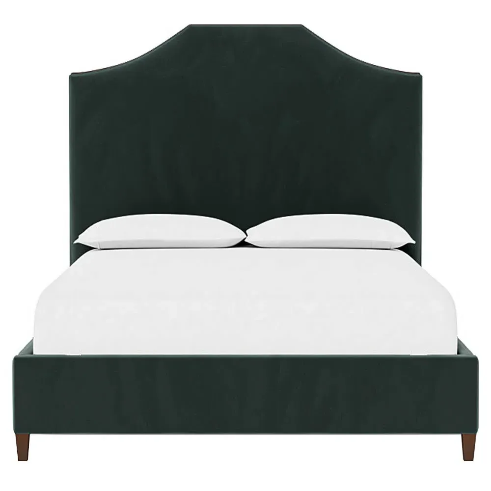 Finnegan King Size Bed Frame - Lagoon, Velvet
