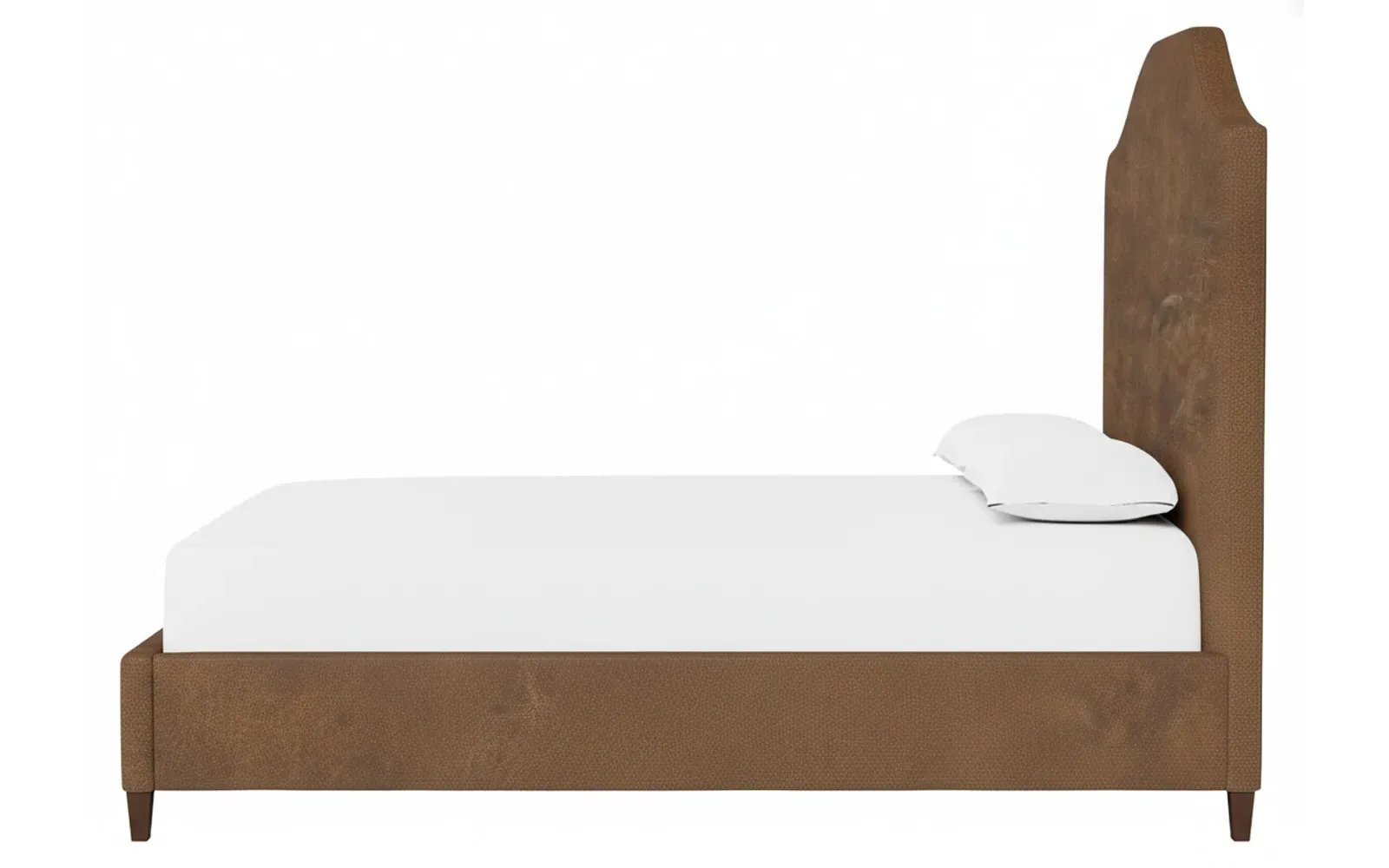 Finnegan King Size Bed Frame - Milk Chocolate, Leather