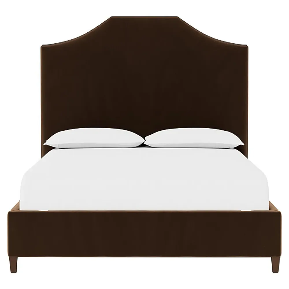 Finnegan King Size Bed Frame - Molasses, Velvet