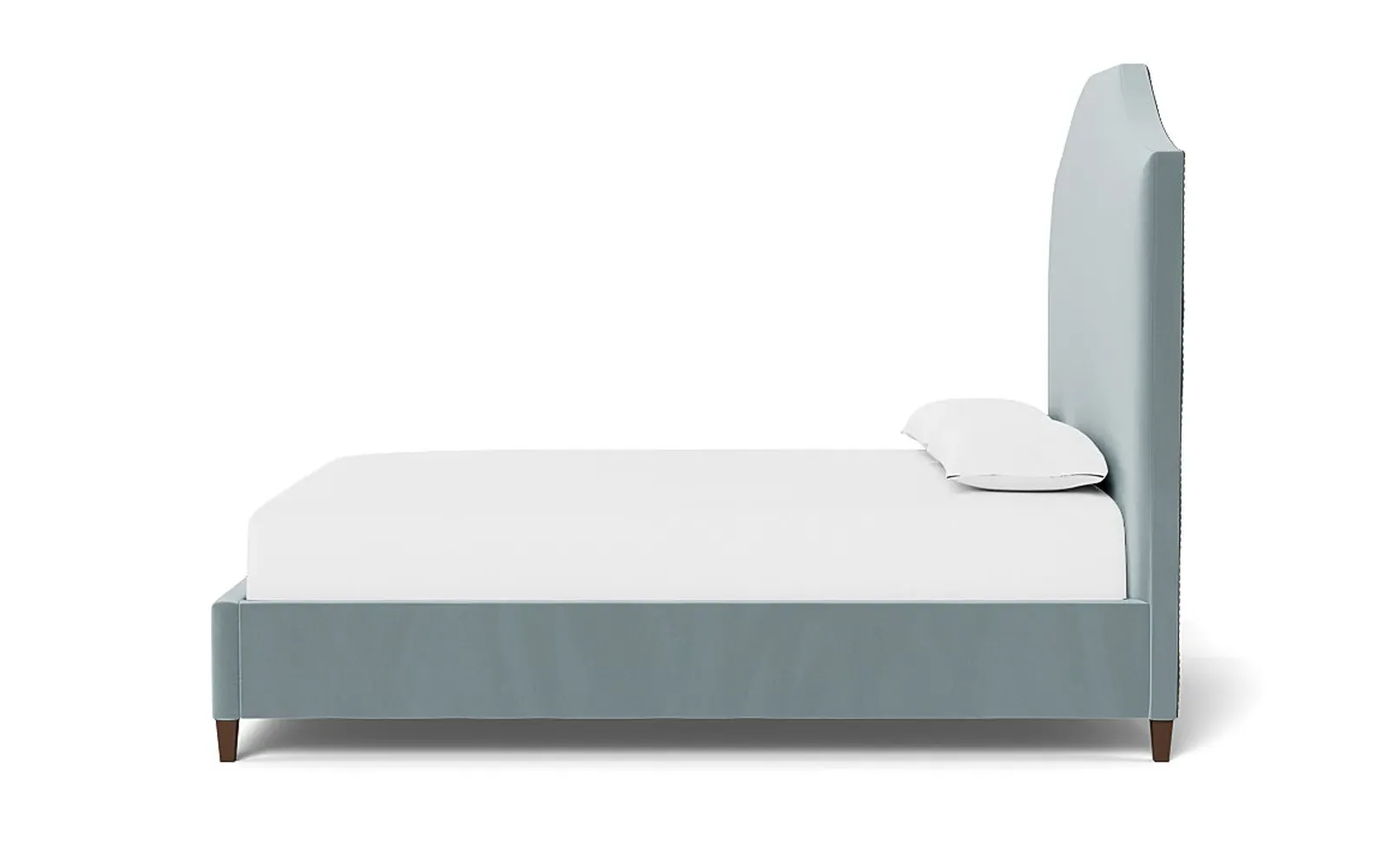 Finnegan King Size Bed Frame - Saltwater Blue, Velvet