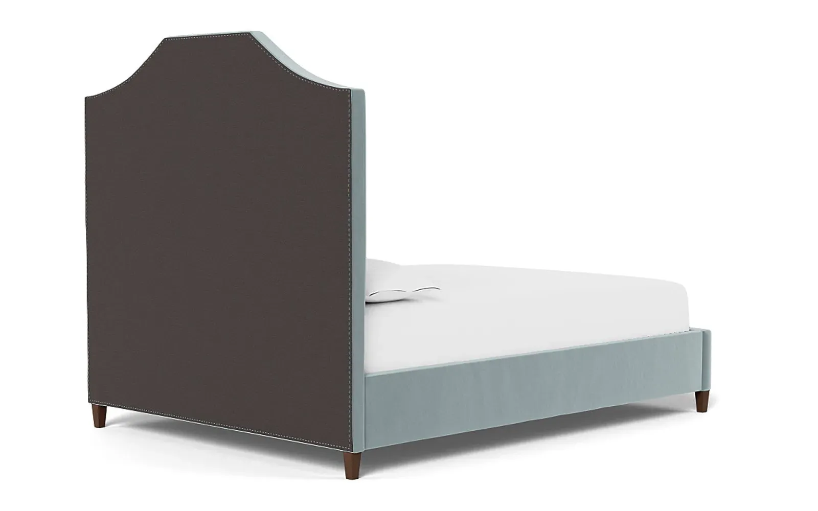 Finnegan King Size Bed Frame - Saltwater Blue, Velvet