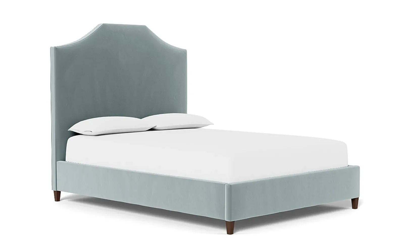 Finnegan King Size Bed Frame - Saltwater Blue, Velvet