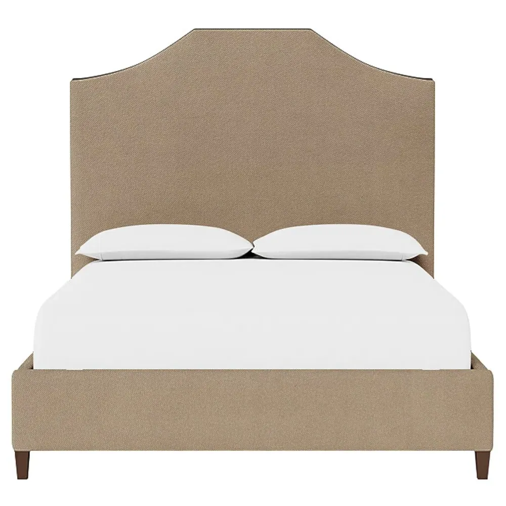Finnegan King Size Bed Frame - Sand Dune, Velvet